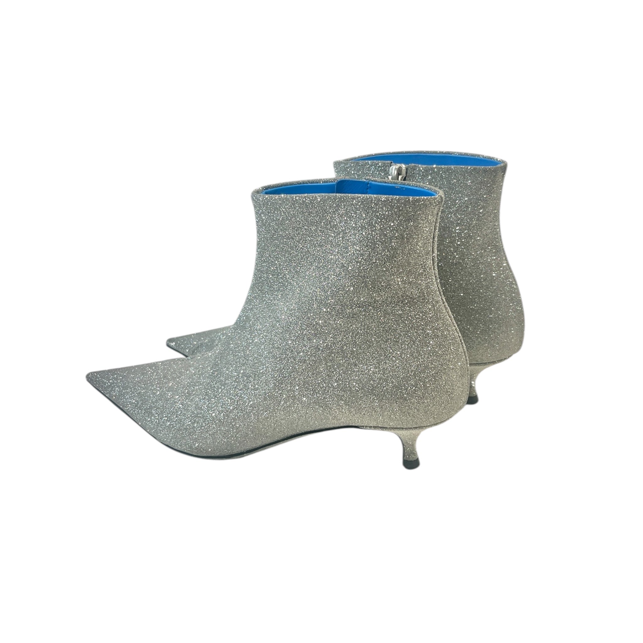 BALENCIAGA/Heels/EU 37.5/SLV/glitter mini heel view 2