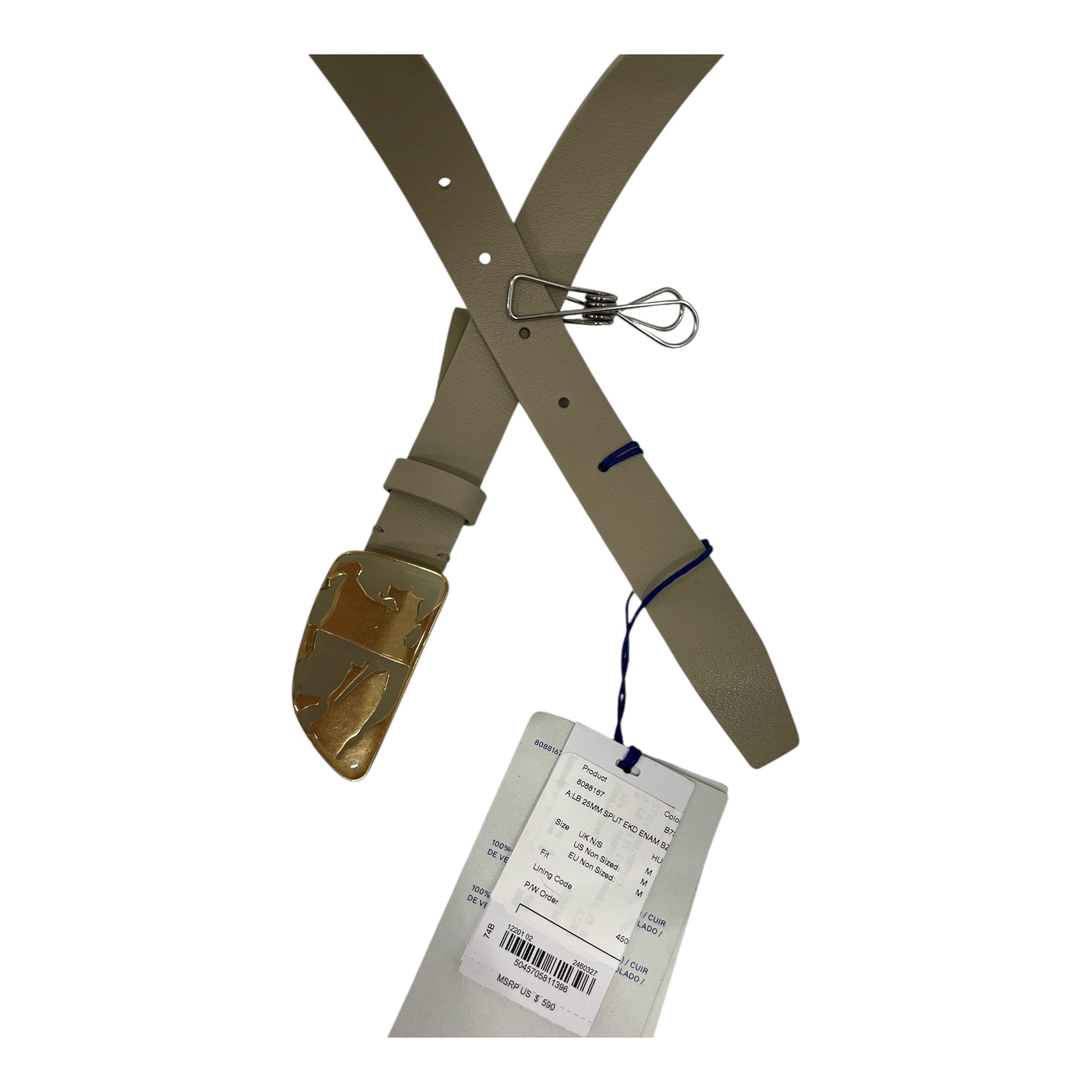 BURBERRY LONDON/Belt/Leather/CRM/GOLD HORSE BUCKLE view 2