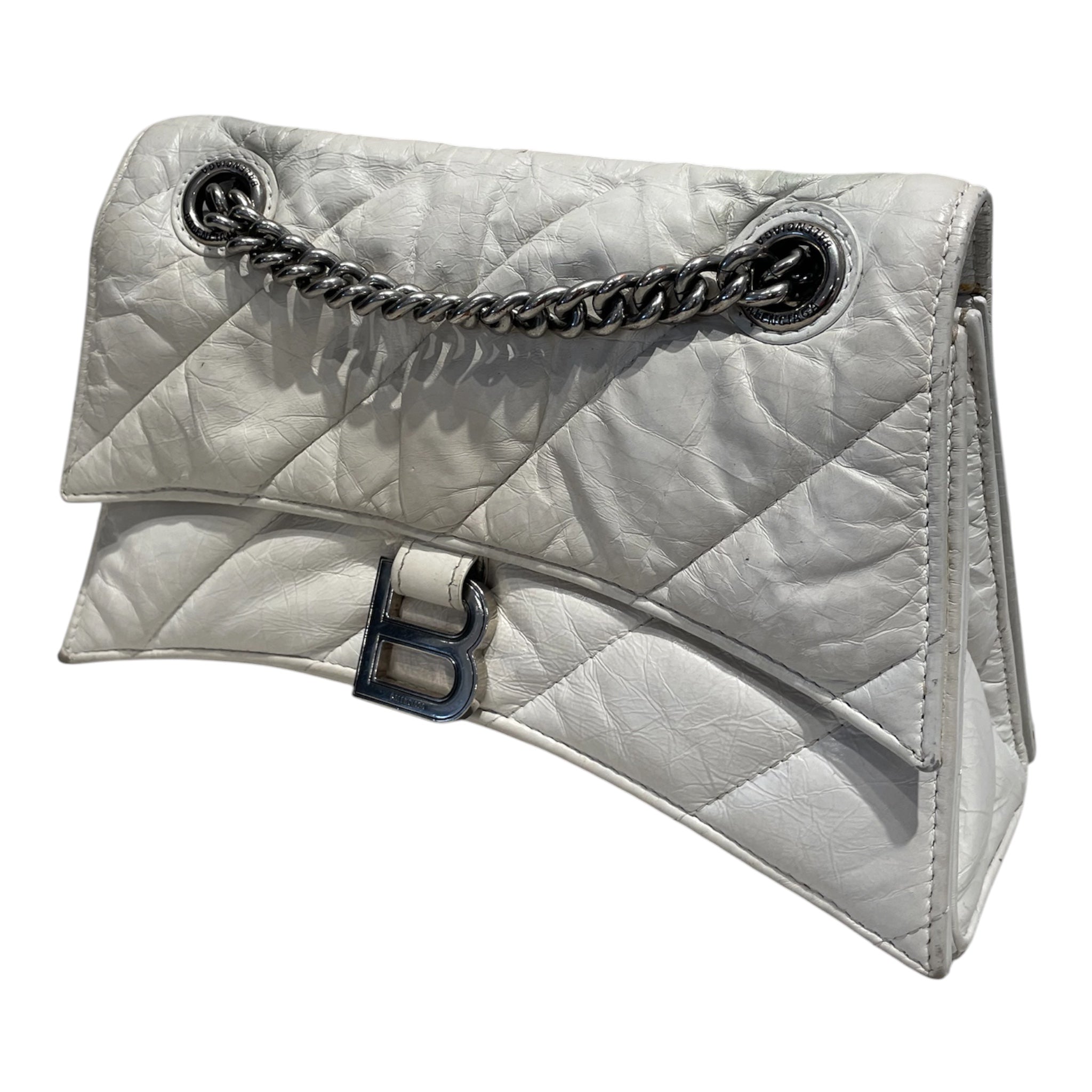 BALENCIAGA/Clutch Bag/Leather/WHT/Crush Chain view 1