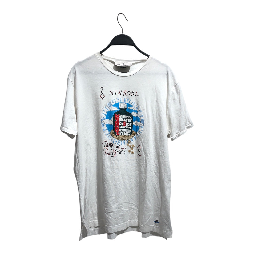Vivienne Westwood/T-Shirt/XL/Cotton/WHT/Graphic/N.I.N.D.O.L. view 1