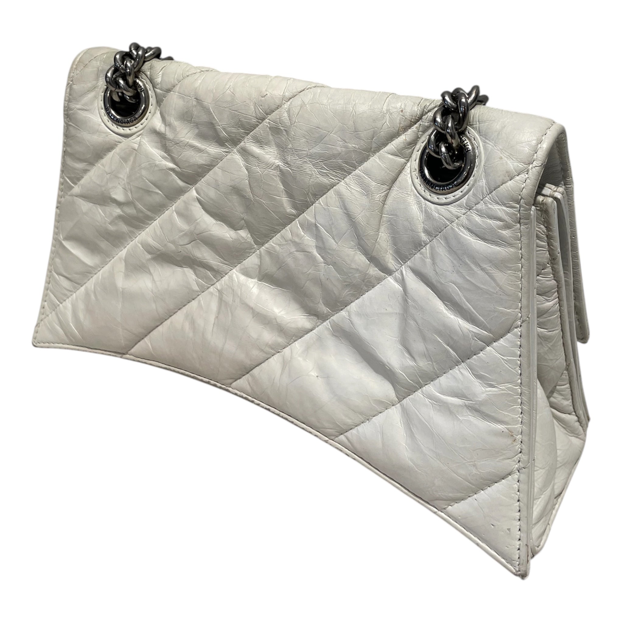 BALENCIAGA/Clutch Bag/Leather/WHT/Crush Chain view 2