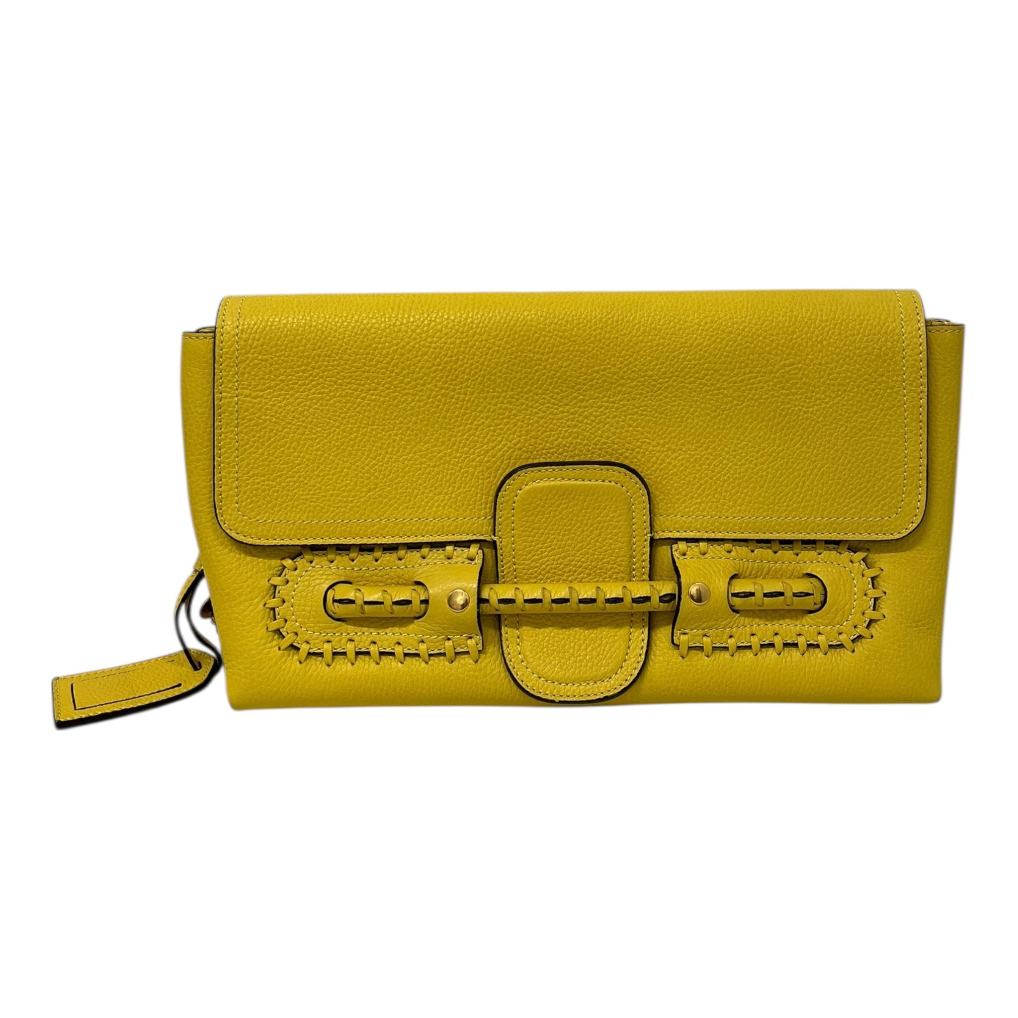 Alexander McQueen/Clutch Bag/Leather/YEL/FOLK CLUTCH 527410287084 view 1