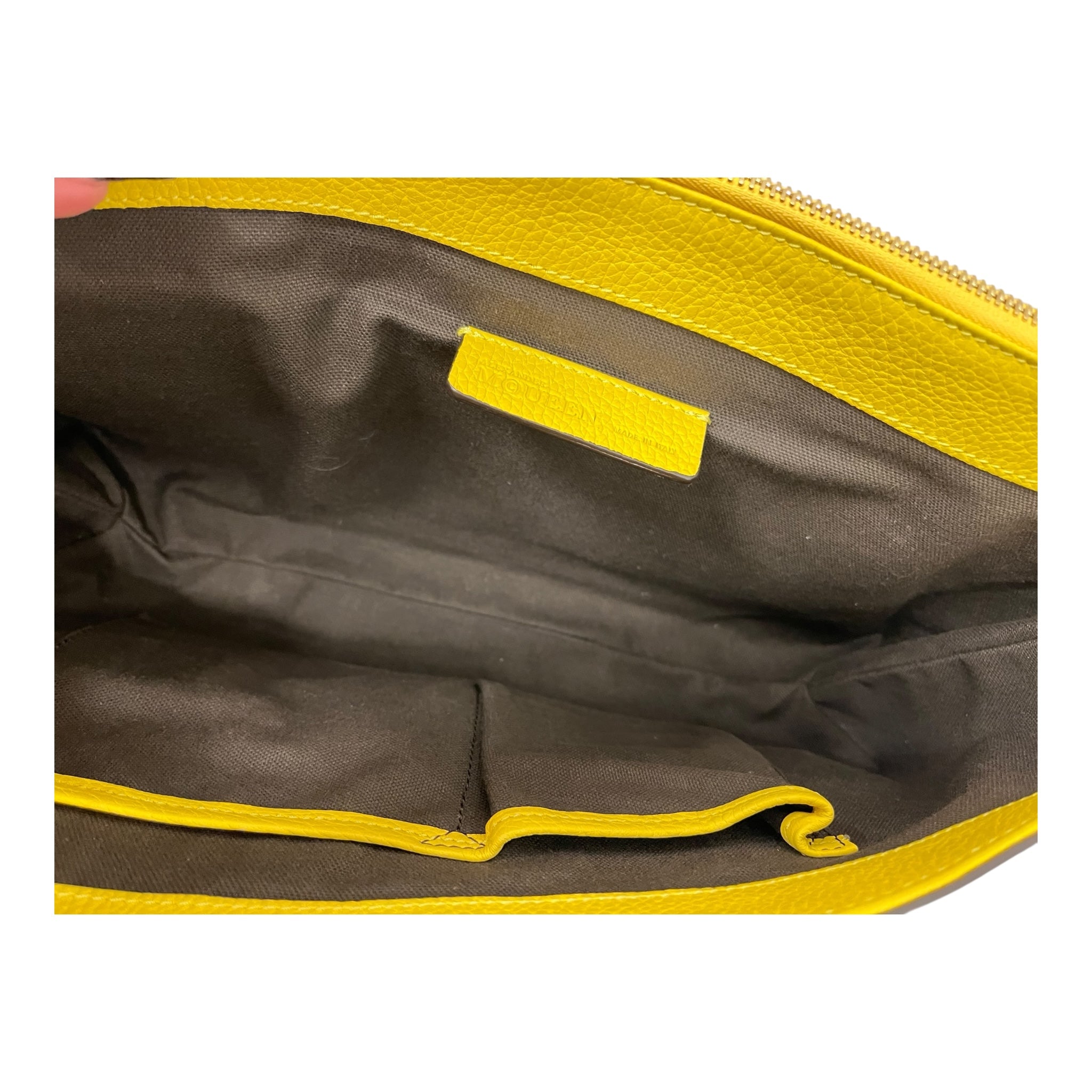 Alexander McQueen/Clutch Bag/Leather/YEL/FOLK CLUTCH 527410287084 view 3