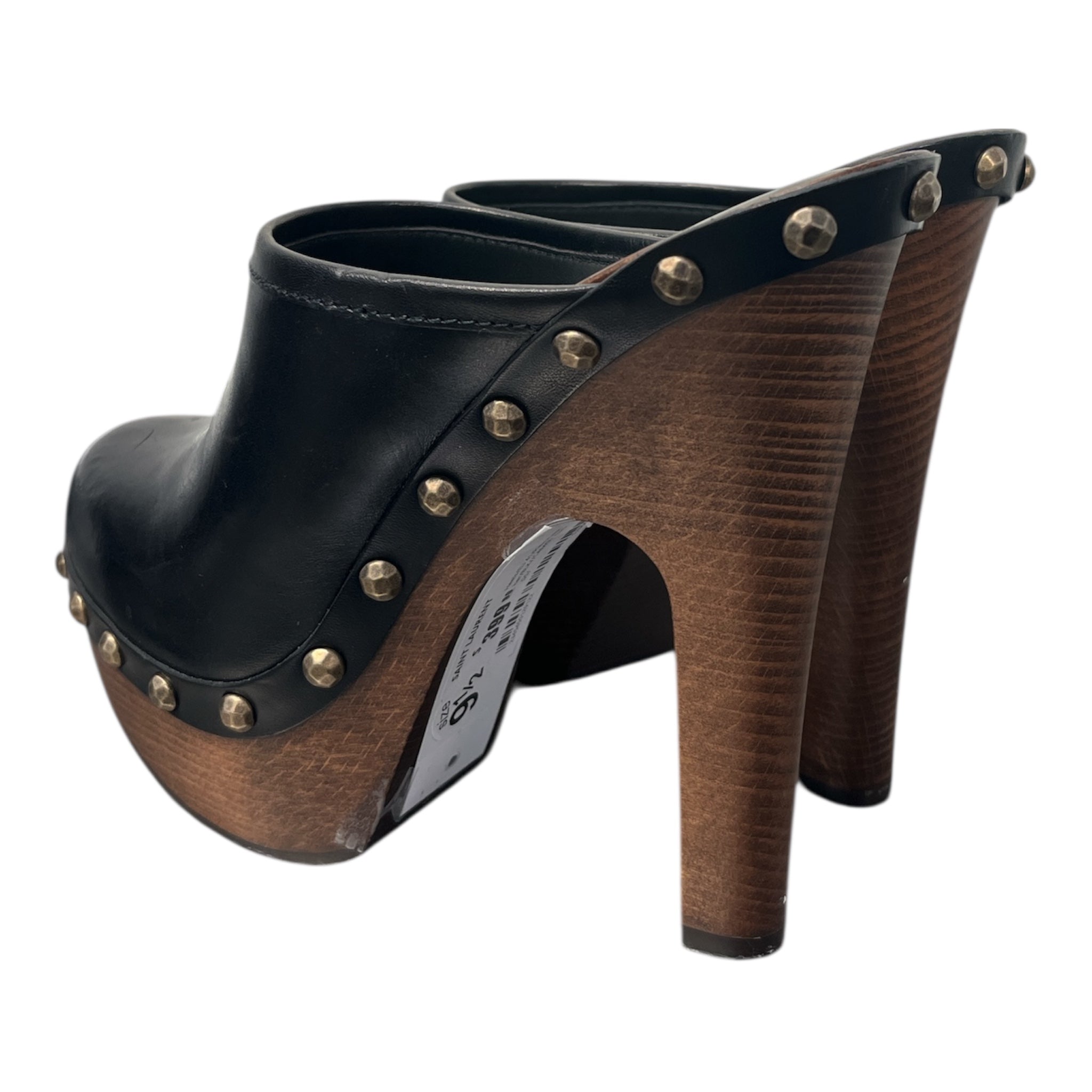 SAINT LAURENT/Heels/EU 41/Leather/BLK/CAMOY CLOGS view 2