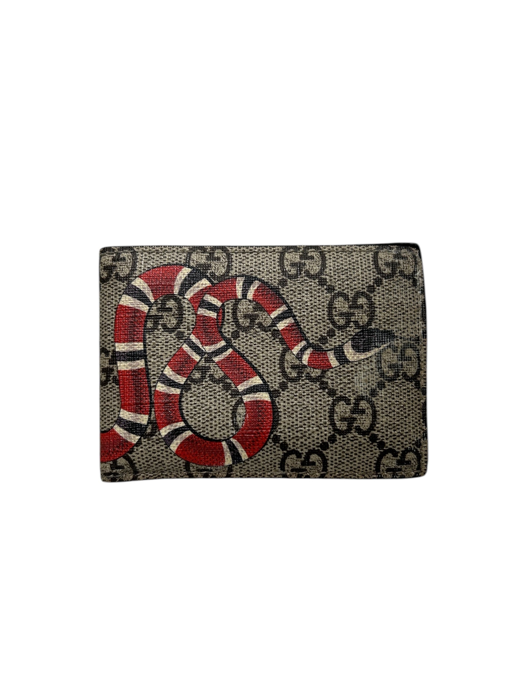 GUCCI/Bifold Wallet/Monogram/Leather/BRW/GUCCI SNAKES view 1