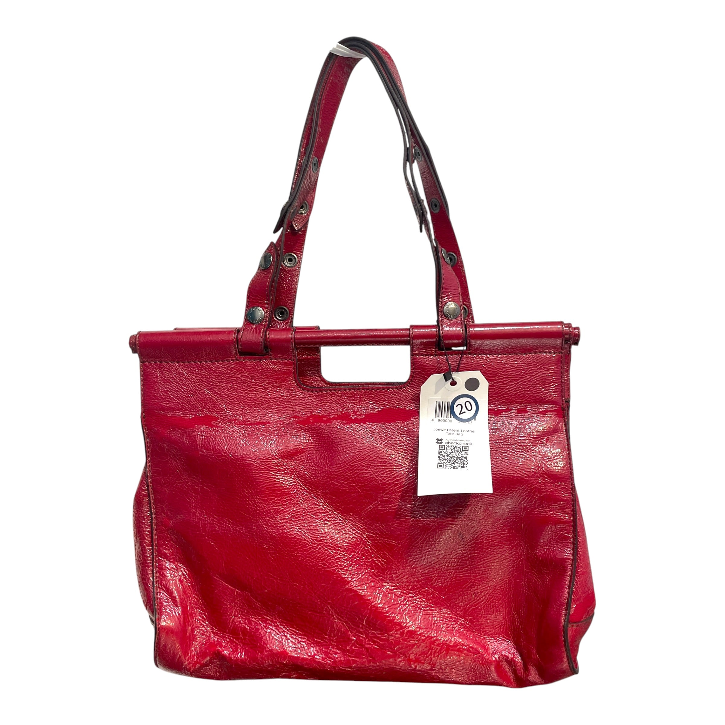 LOEWE/Tote Bag/RED/Lollipop Patent Leather Bag view 3