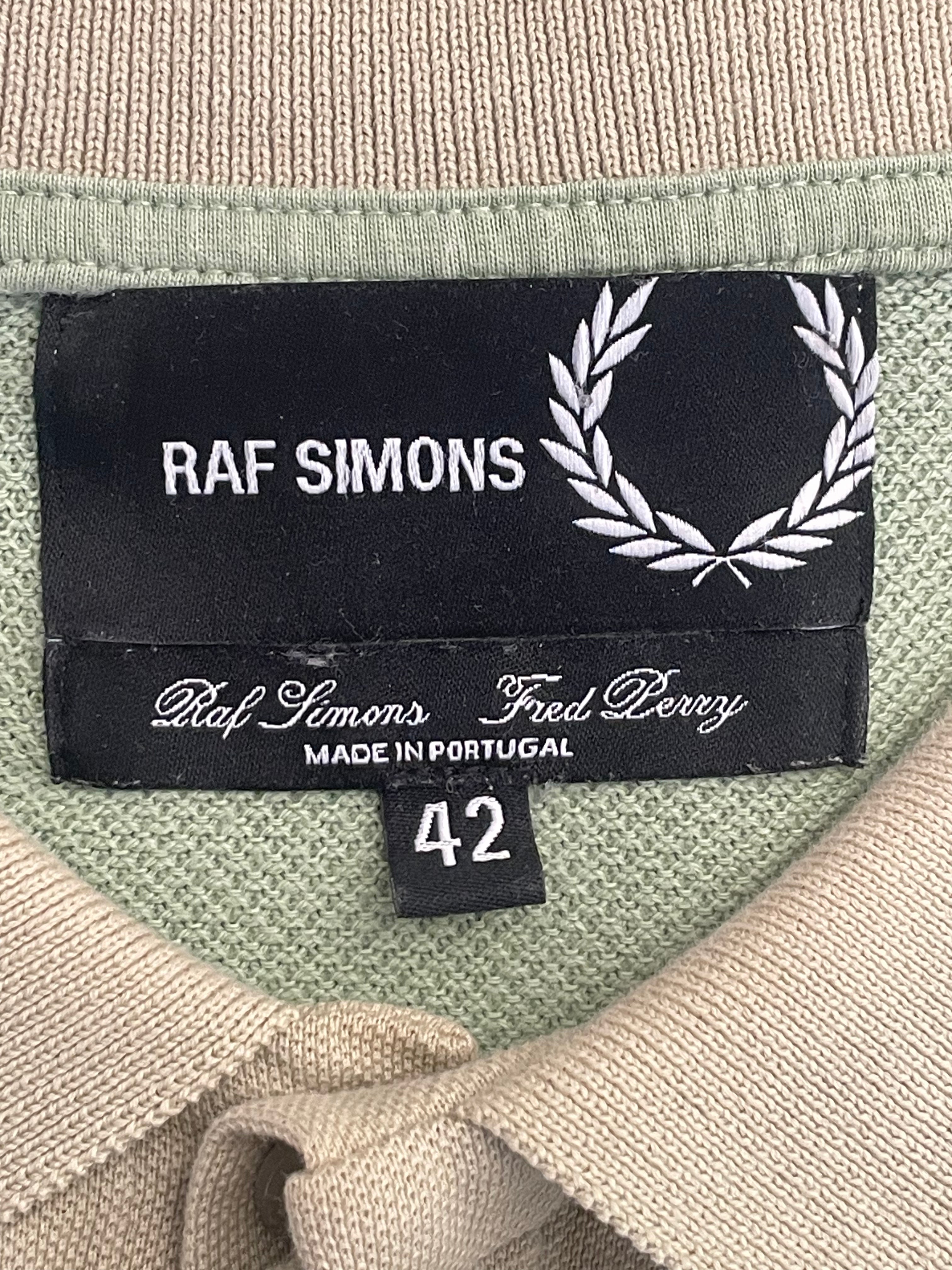 RAF SIMONS/FRED PERRY/Polo Shirt/42/Cotton/GRN/RS FRONT EMBROIDRERY view 3