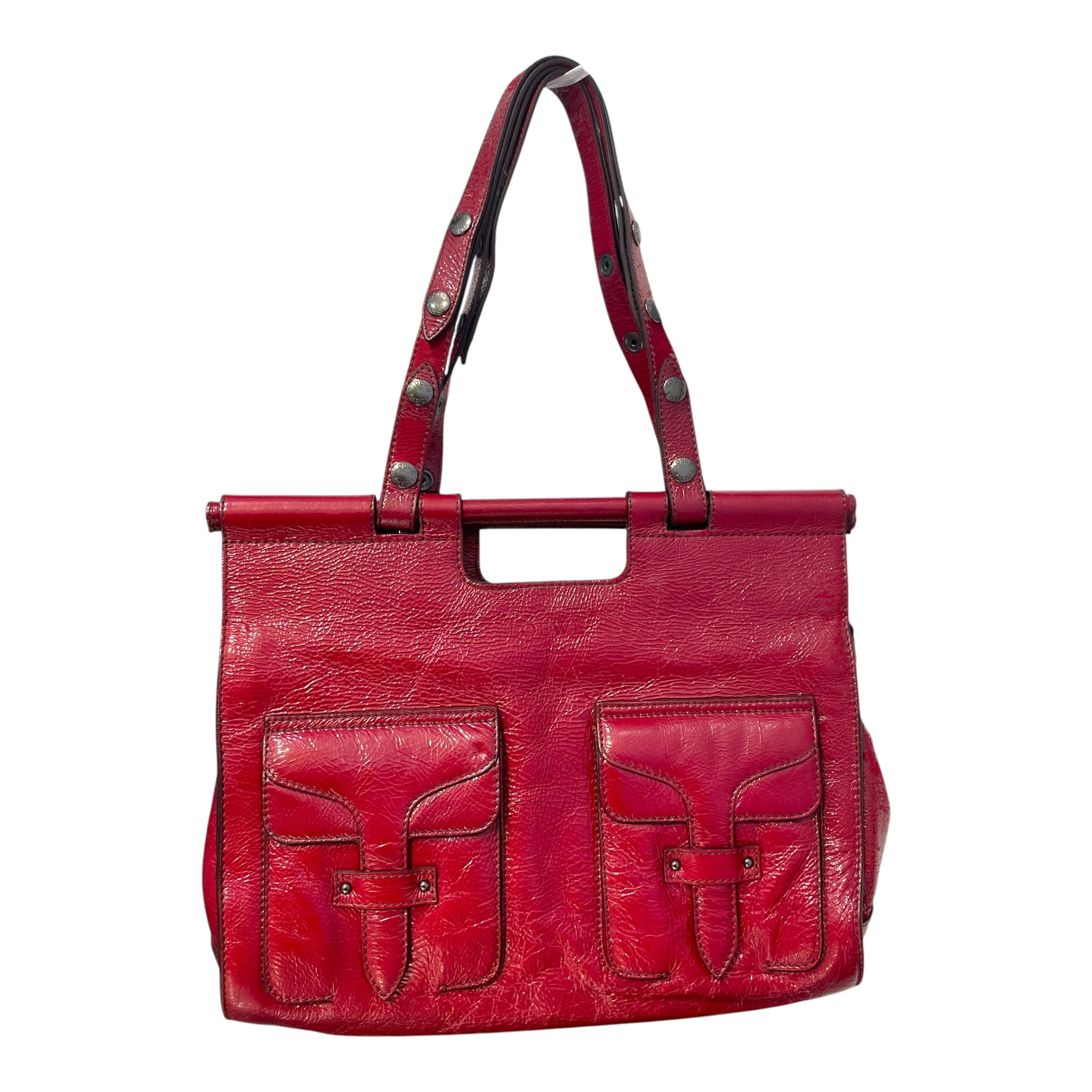 LOEWE/Tote Bag/RED/Lollipop Patent Leather Bag view 1