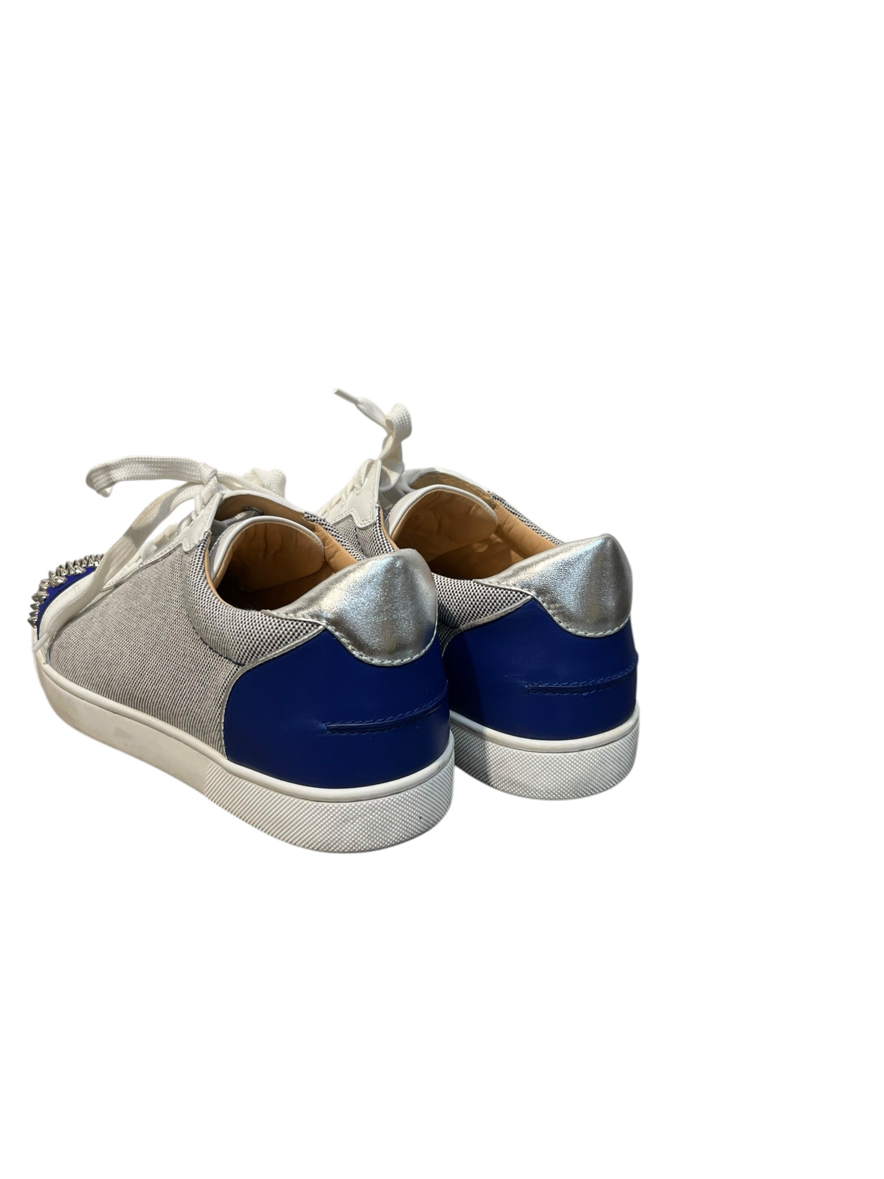 Christian Louboutin/Low-Sneakers/US 11.5/Border/Cotton/NVY/seavaste spikes orlato flat view 2