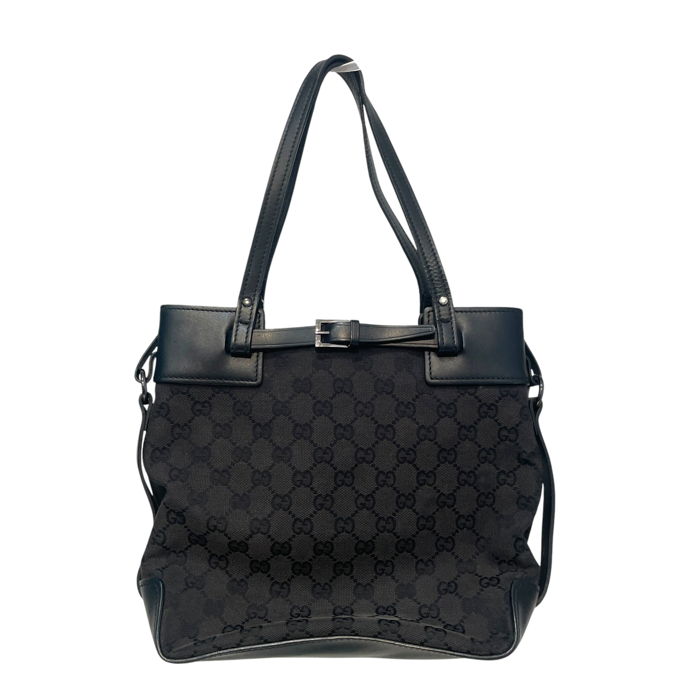 GUCCI/Hand Bag/Monogram/Cotton/BLK/GG Canvas view 1