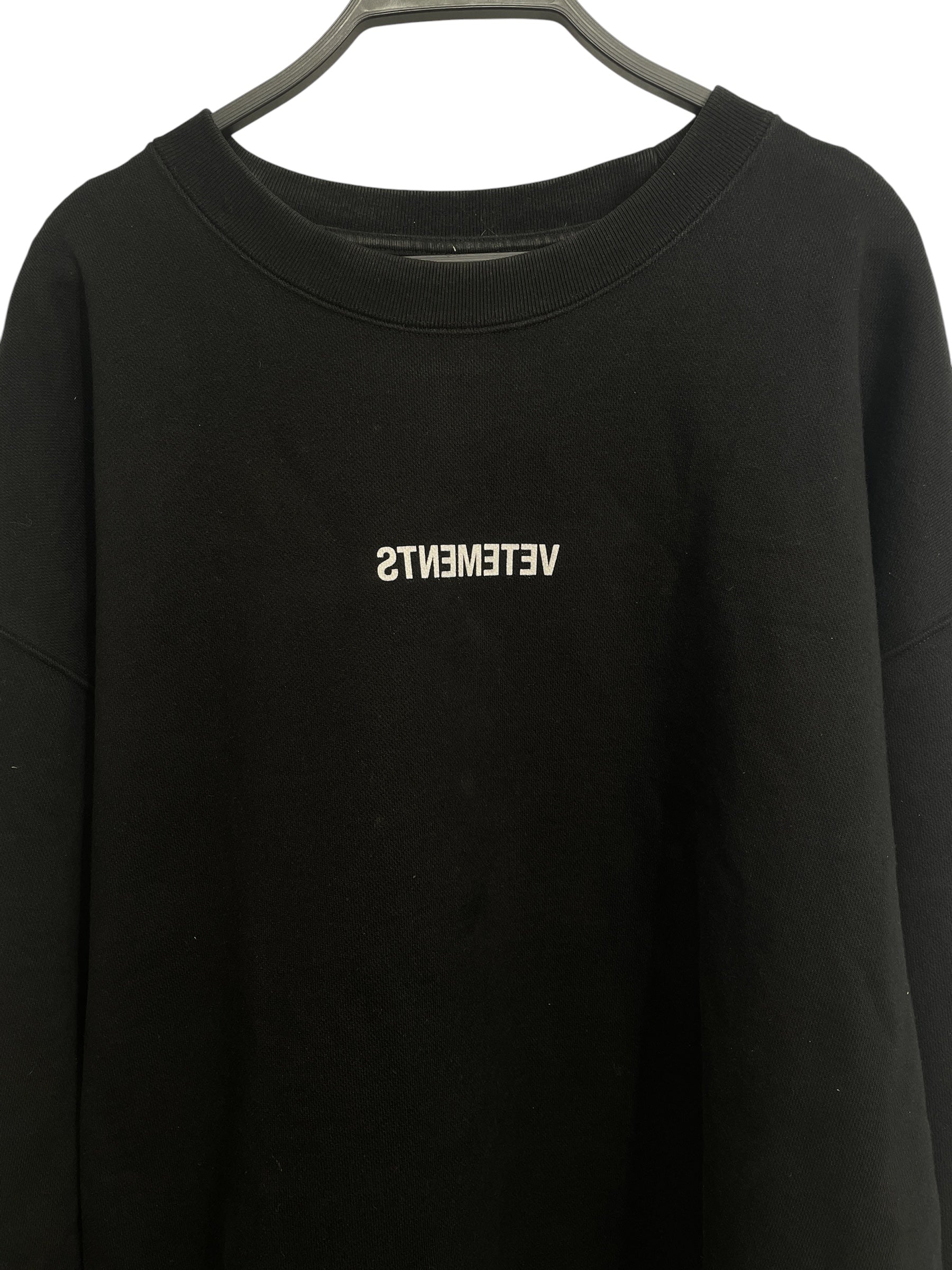 VETEMENTS/Sweatshirt/Cotton/BLK/SWEATER view 2