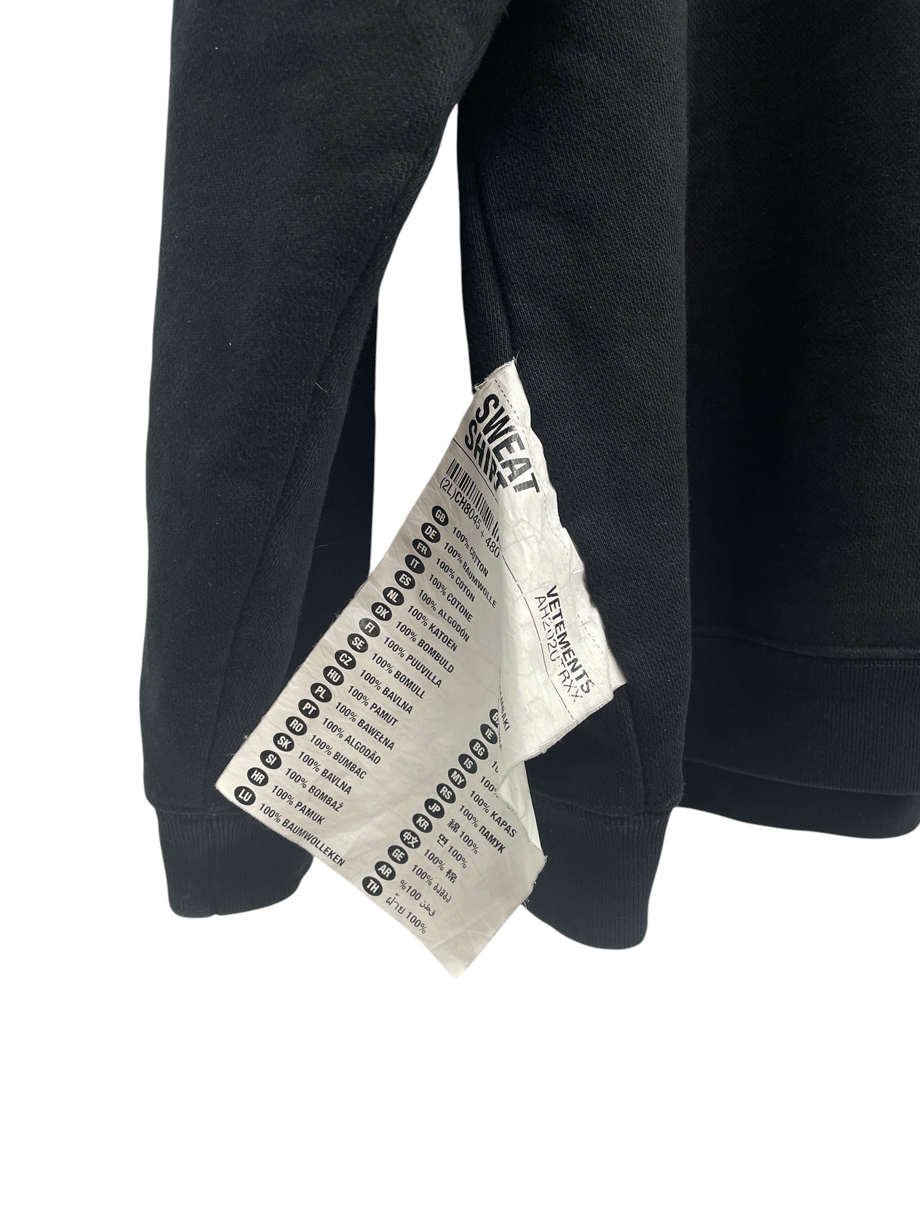 VETEMENTS/Sweatshirt/Cotton/BLK/SWEATER view 3