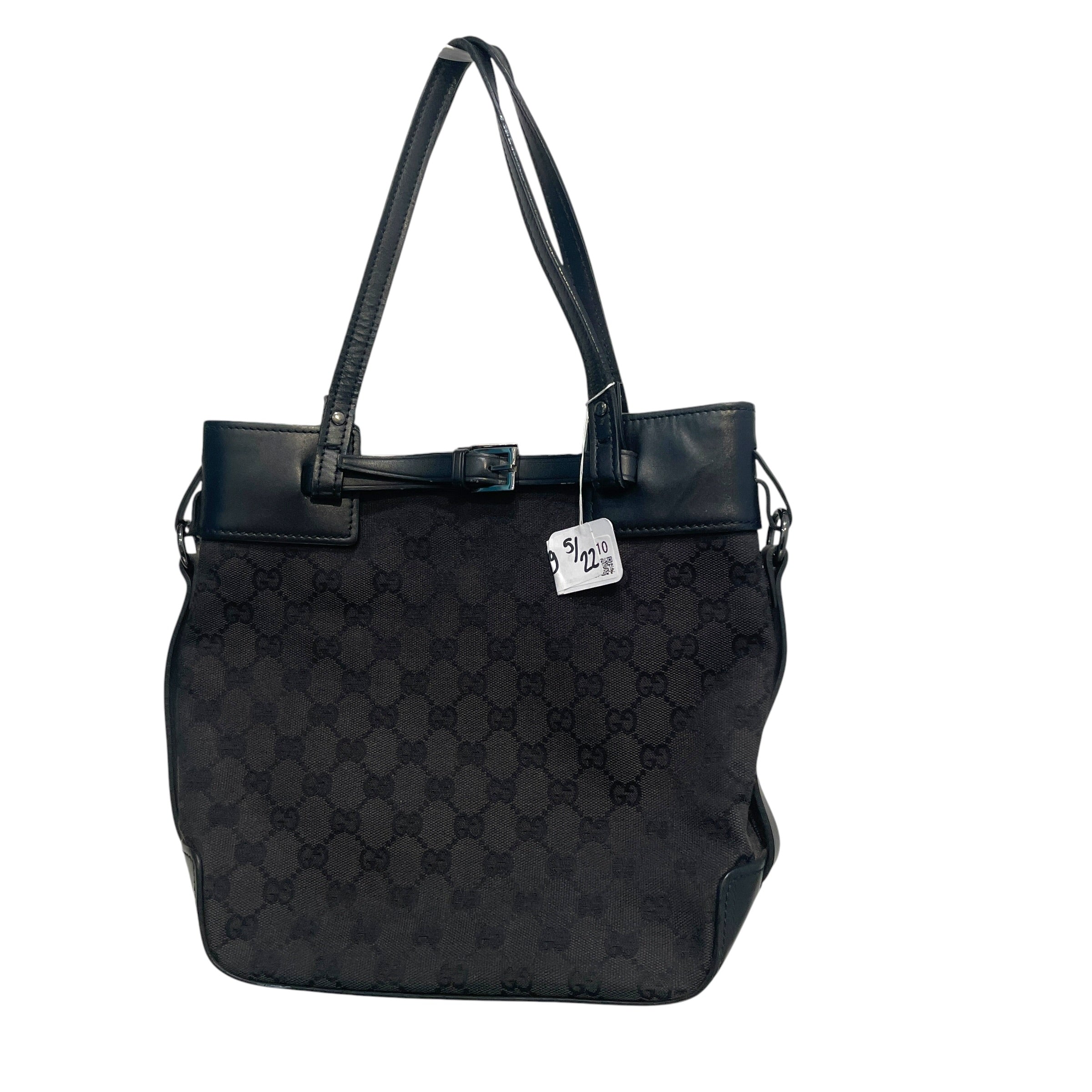 GUCCI/Hand Bag/Monogram/Cotton/BLK/GG Canvas view 3