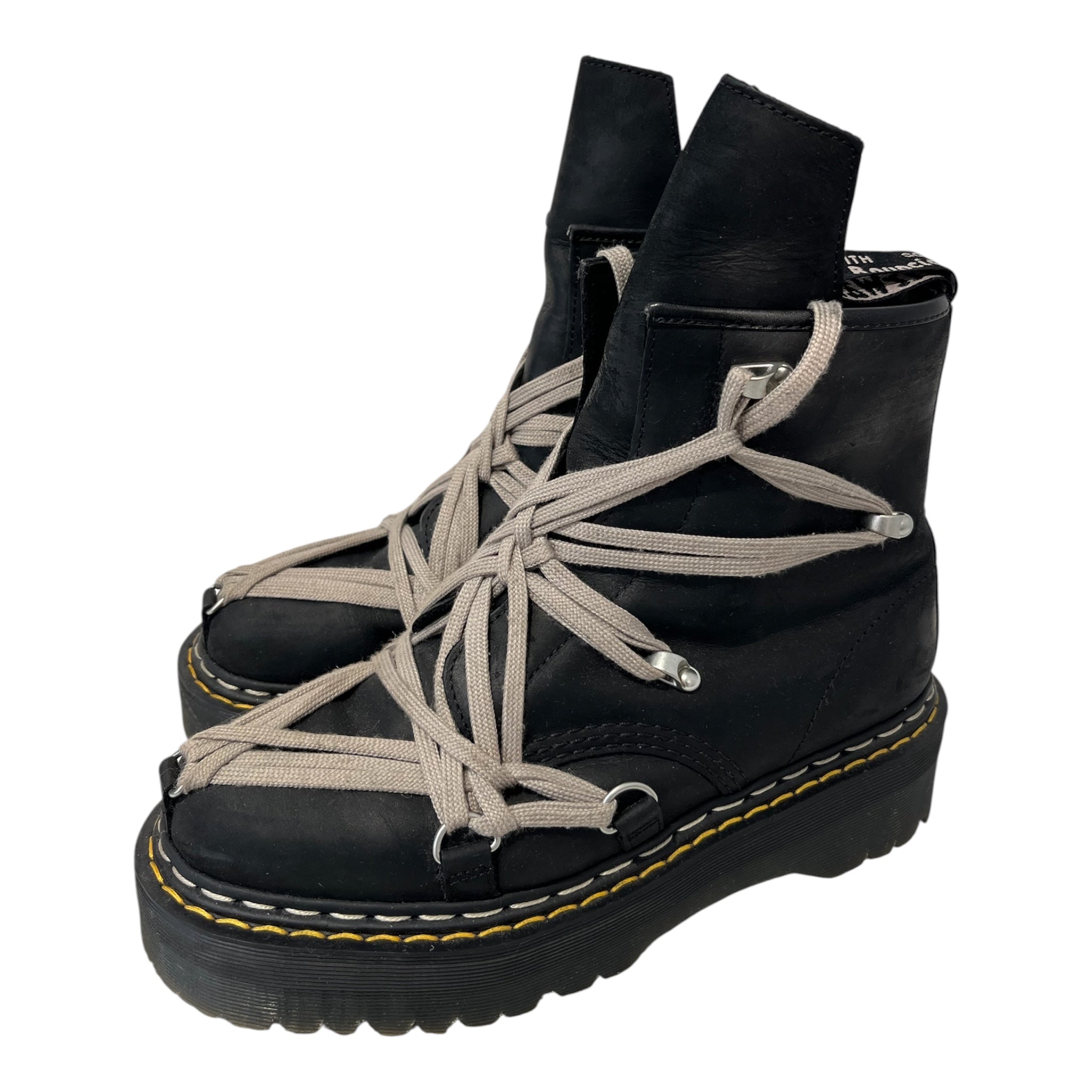 Rick Owens/Dr.Martens/Lace Up Boots/US 9/Leather/BLK/Side Zip/1460 quad sole megalace view 1