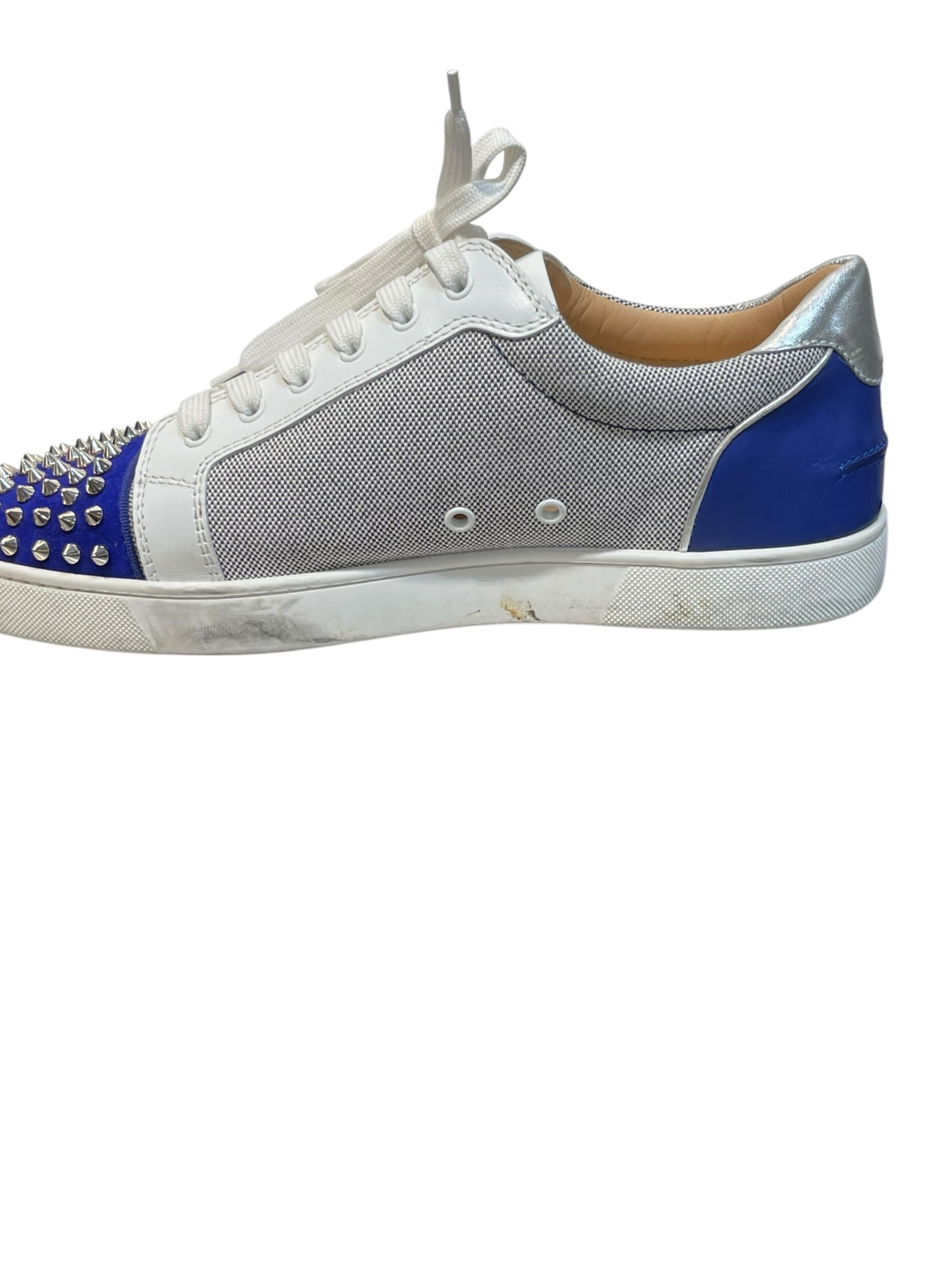 Christian Louboutin/Low-Sneakers/US 11.5/Border/Cotton/NVY/seavaste spikes orlato flat view 6