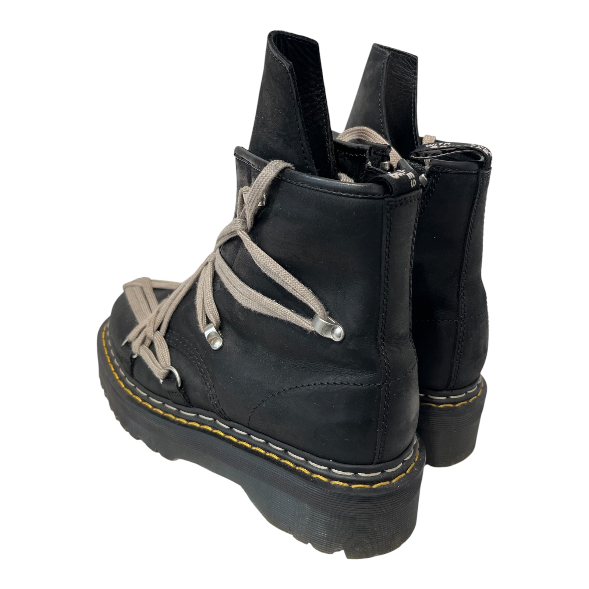 Rick Owens/Dr.Martens/Lace Up Boots/US 9/Leather/BLK/Side Zip/1460 quad sole megalace view 2