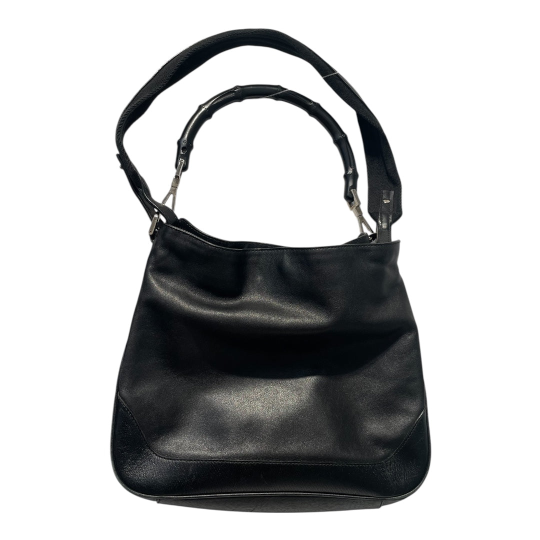 GUCCI/Cross Body Bag/Leather/BLK/bamboo handle crossbody view 1