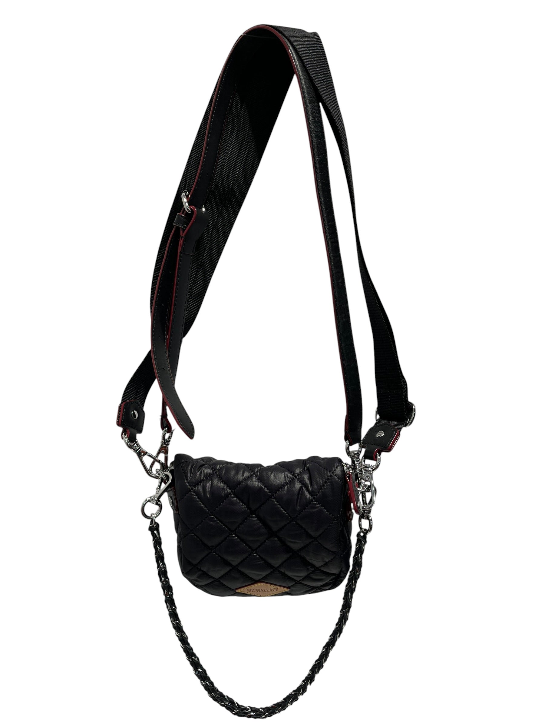 MZ WALLACE/Cross Body Bag/Leather/BLK/chain handle view 2