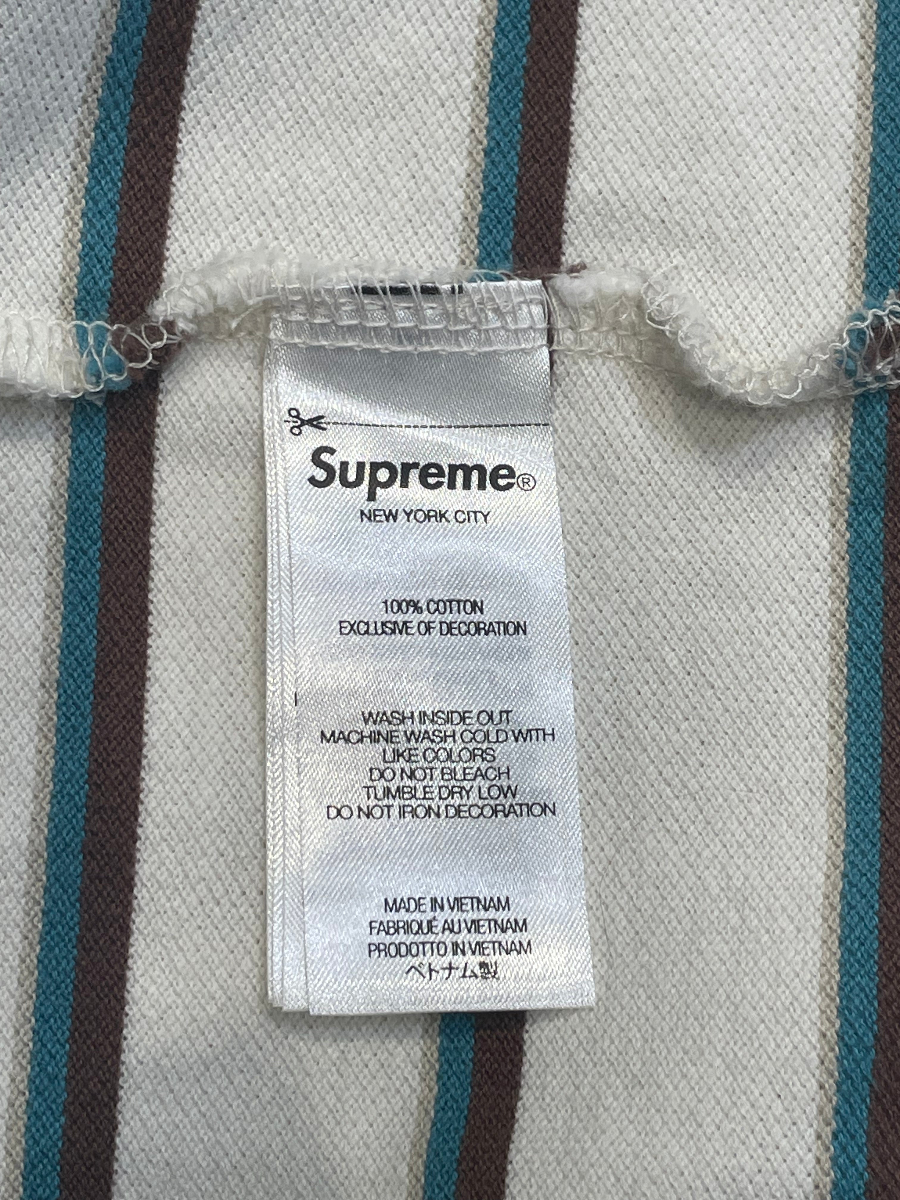 Supreme/Polo Shirt/XL/Cotton/WHT/Stripe/BROWN,TEAL STRIP view 4