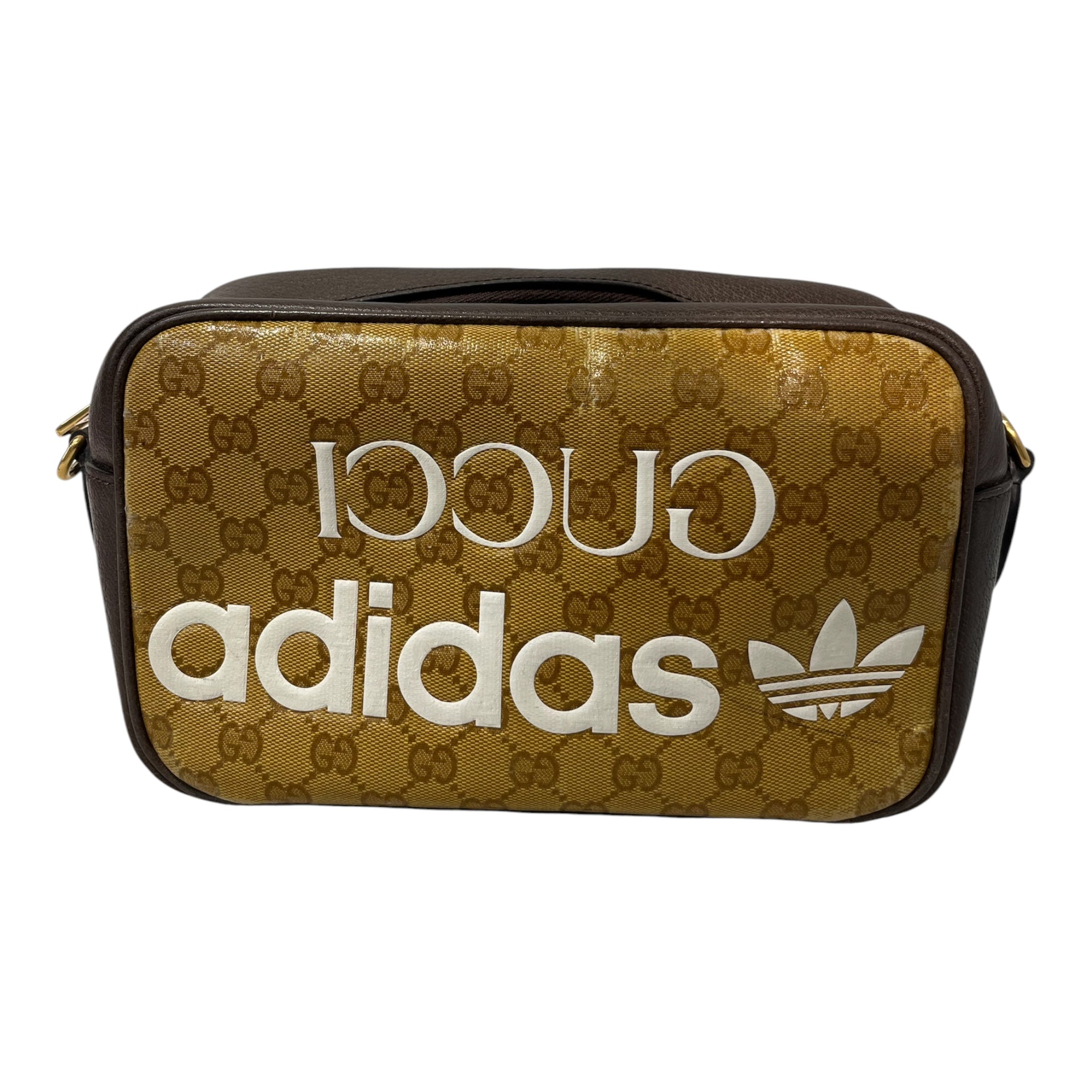 GUCCI/adidas/Cross Body Bag/Monogram/Leather/BEG/collab cross body bag view 3