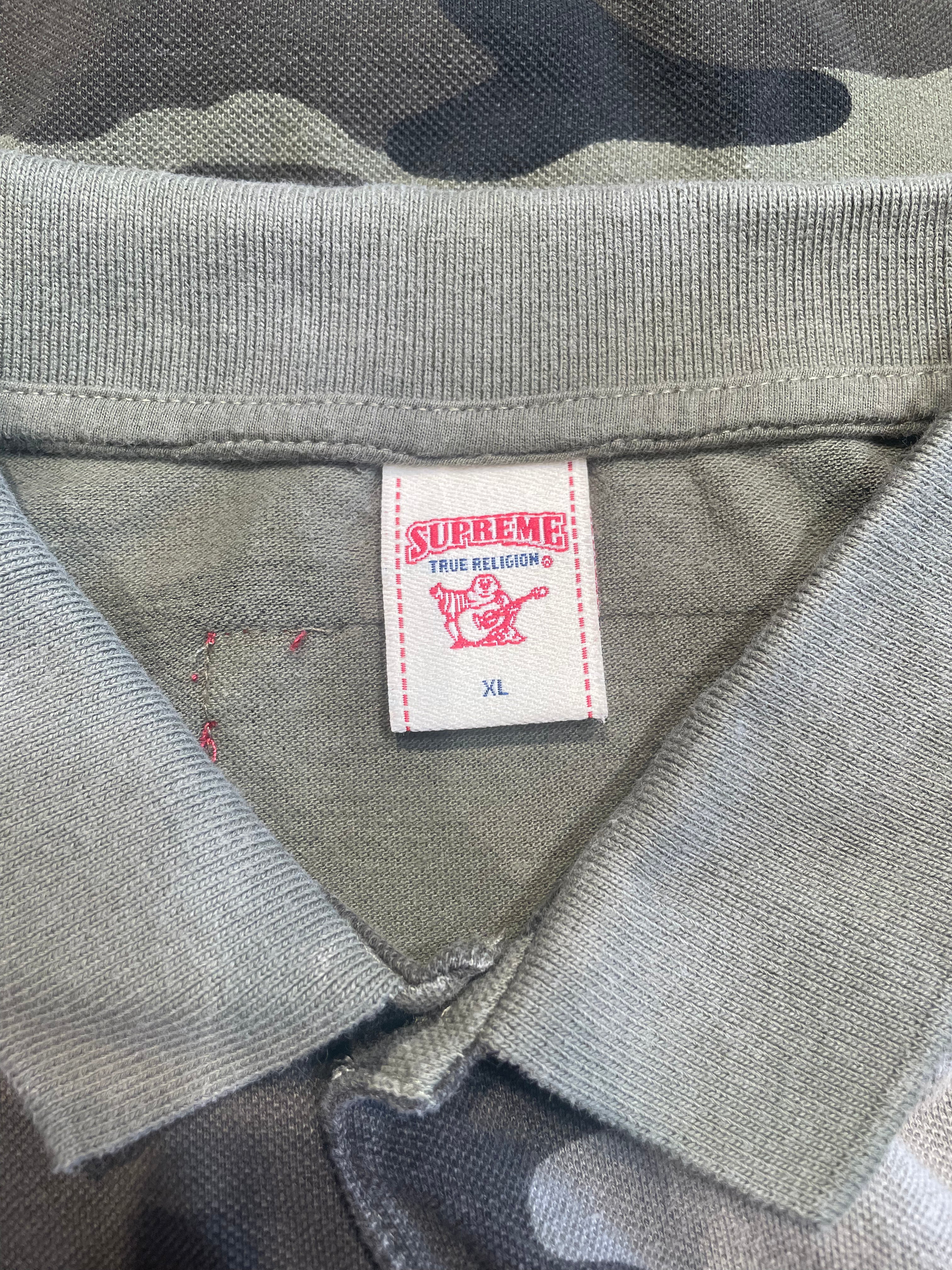 Supreme/TRUE RELIGION/Polo Shirt/XL/Cotton/GRN/Camouflage/LARGE APLIQUE view 3