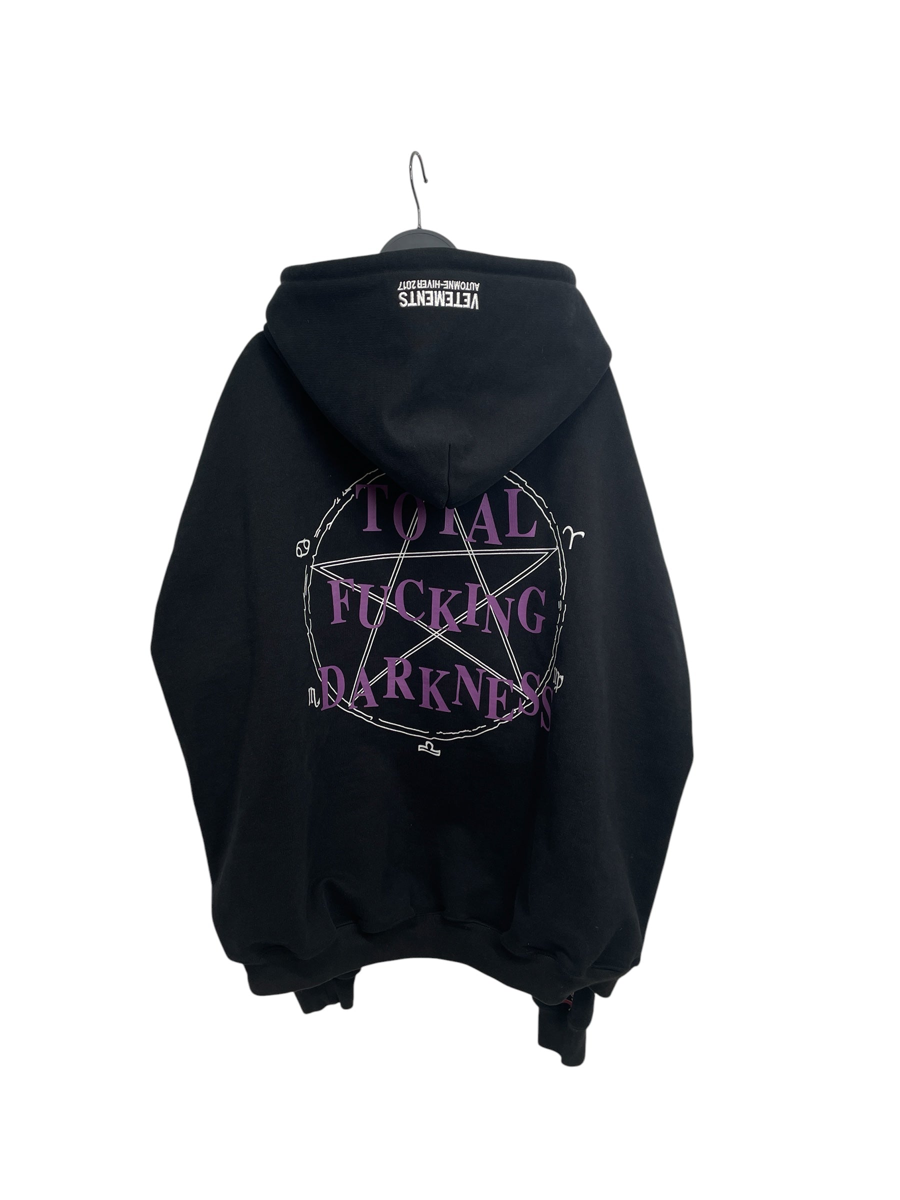 VETEMENTS/Hoodie/XS/Cotton/BLK/TOTAL FUCKING DARKNESS view 2