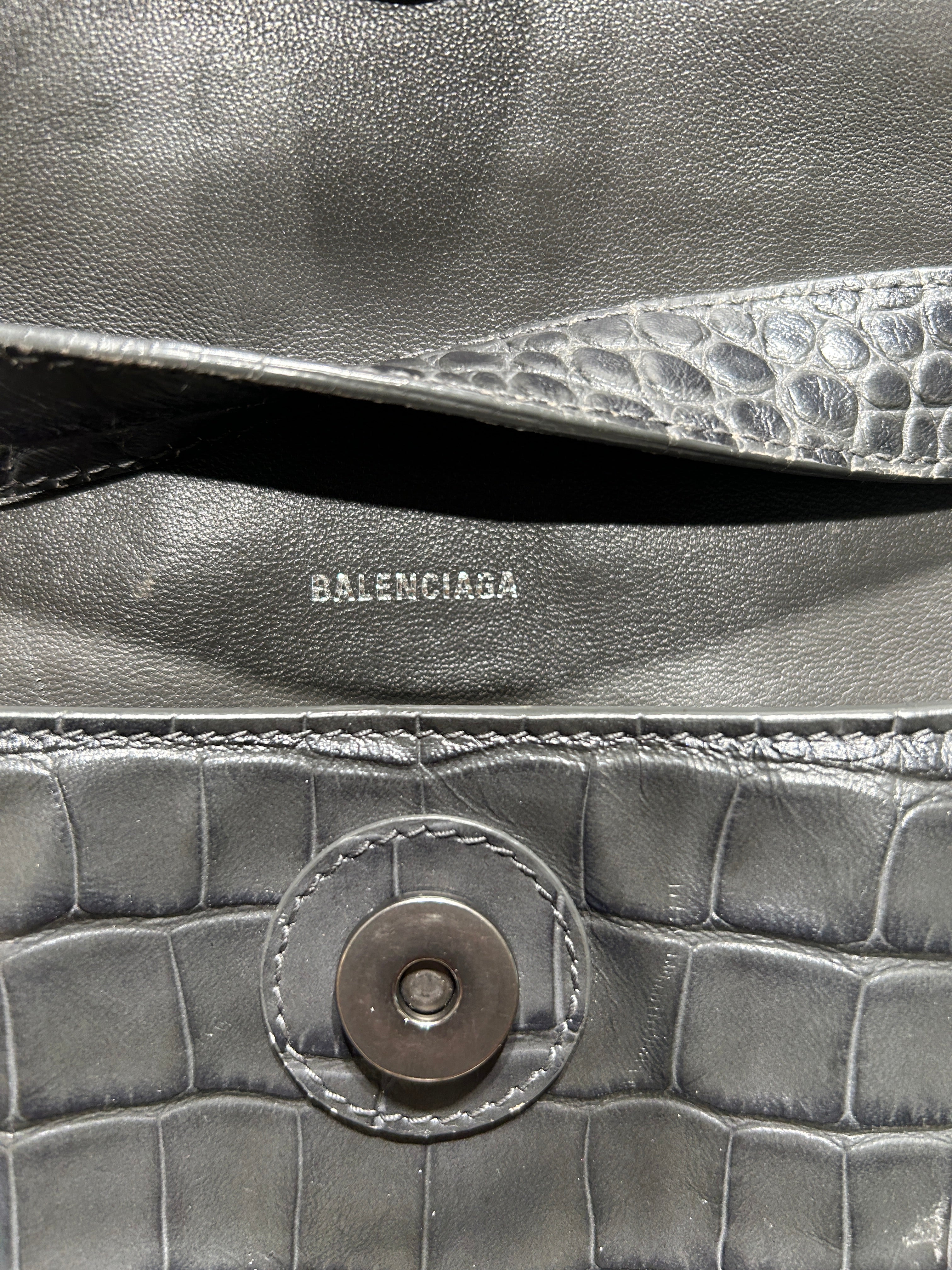 BALENCIAGA/Bag/Animal Pattern/Leather/GRY/Croc view 3