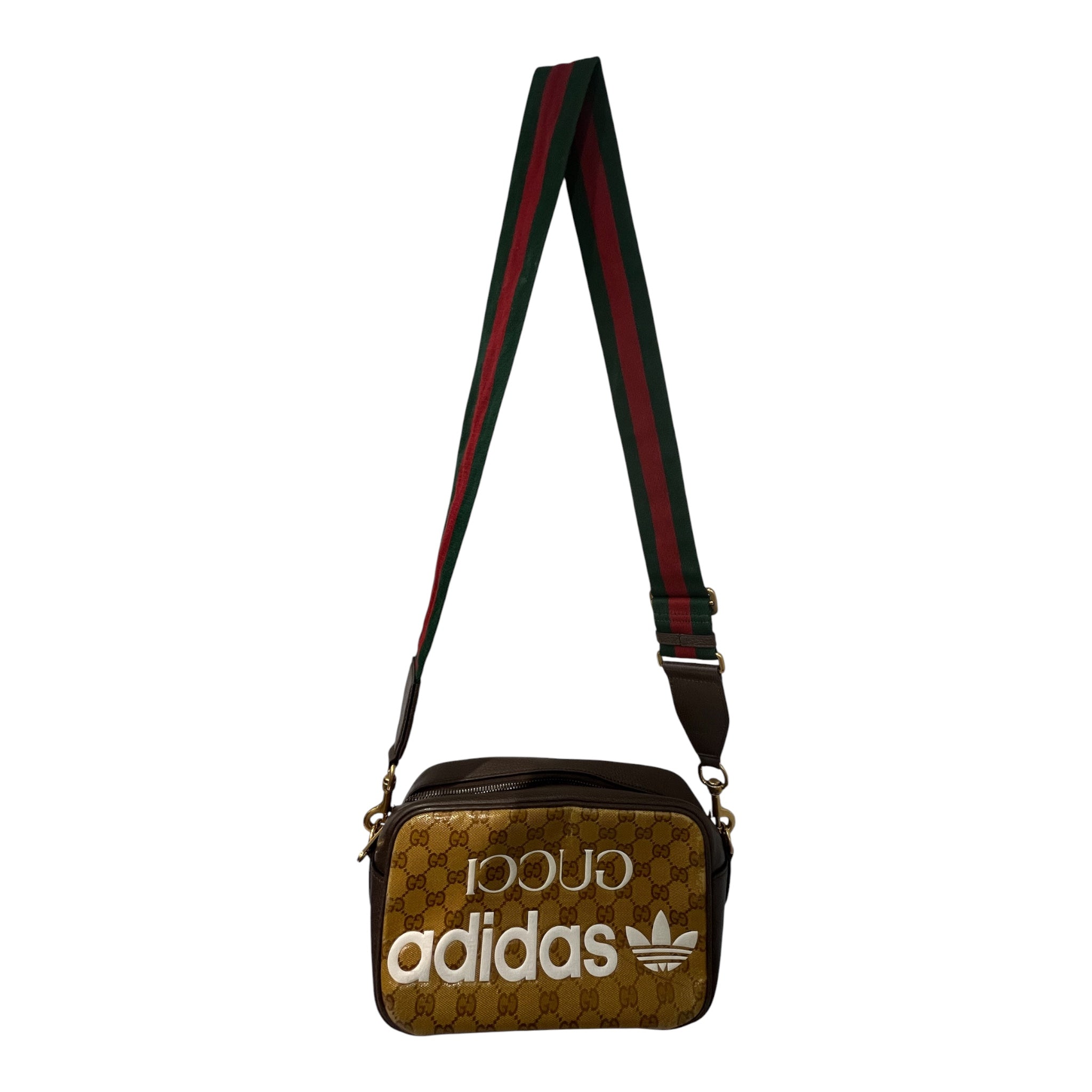 GUCCI/adidas/Cross Body Bag/Monogram/Leather/BEG/collab cross body bag view 1
