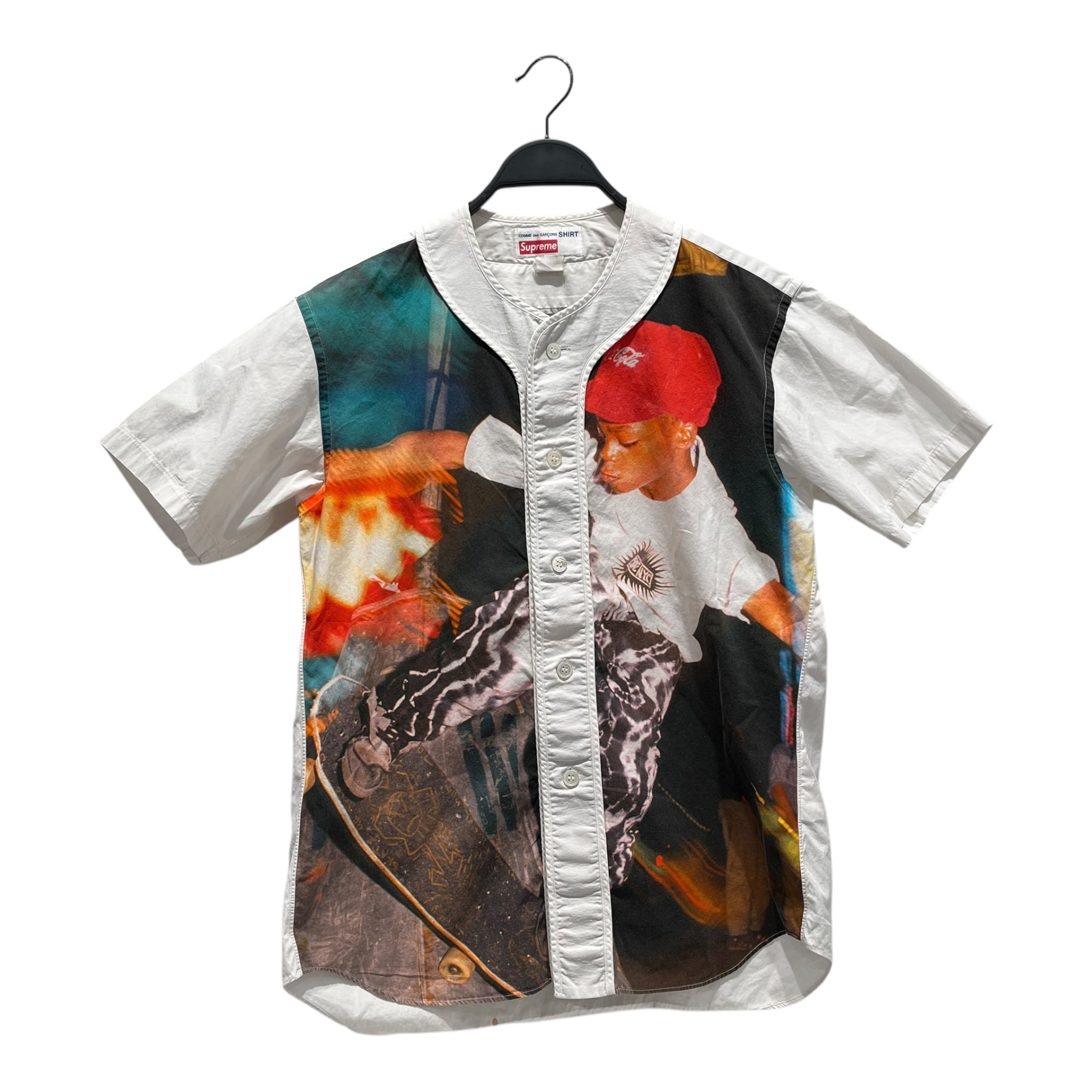 Supreme/COMME des GARCONS SHIRT/Shirt/S/Cotton/WHT/ BASEBALL BUTTON UP SHIRT view 1