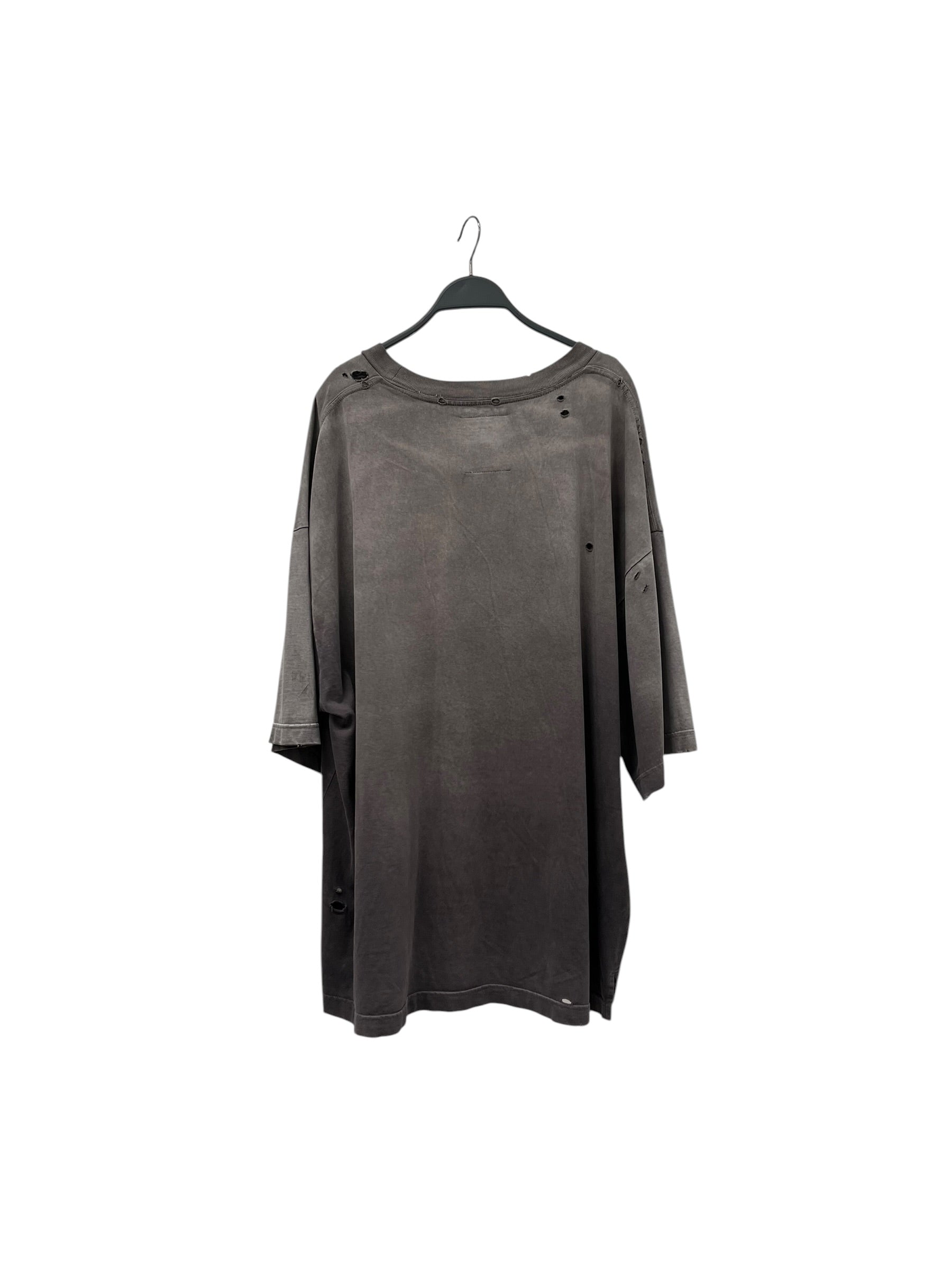 MIHARA YASUHIRO/T-Shirt/52/Cotton/GRY/DISTRESSED T-SHIRT view 2