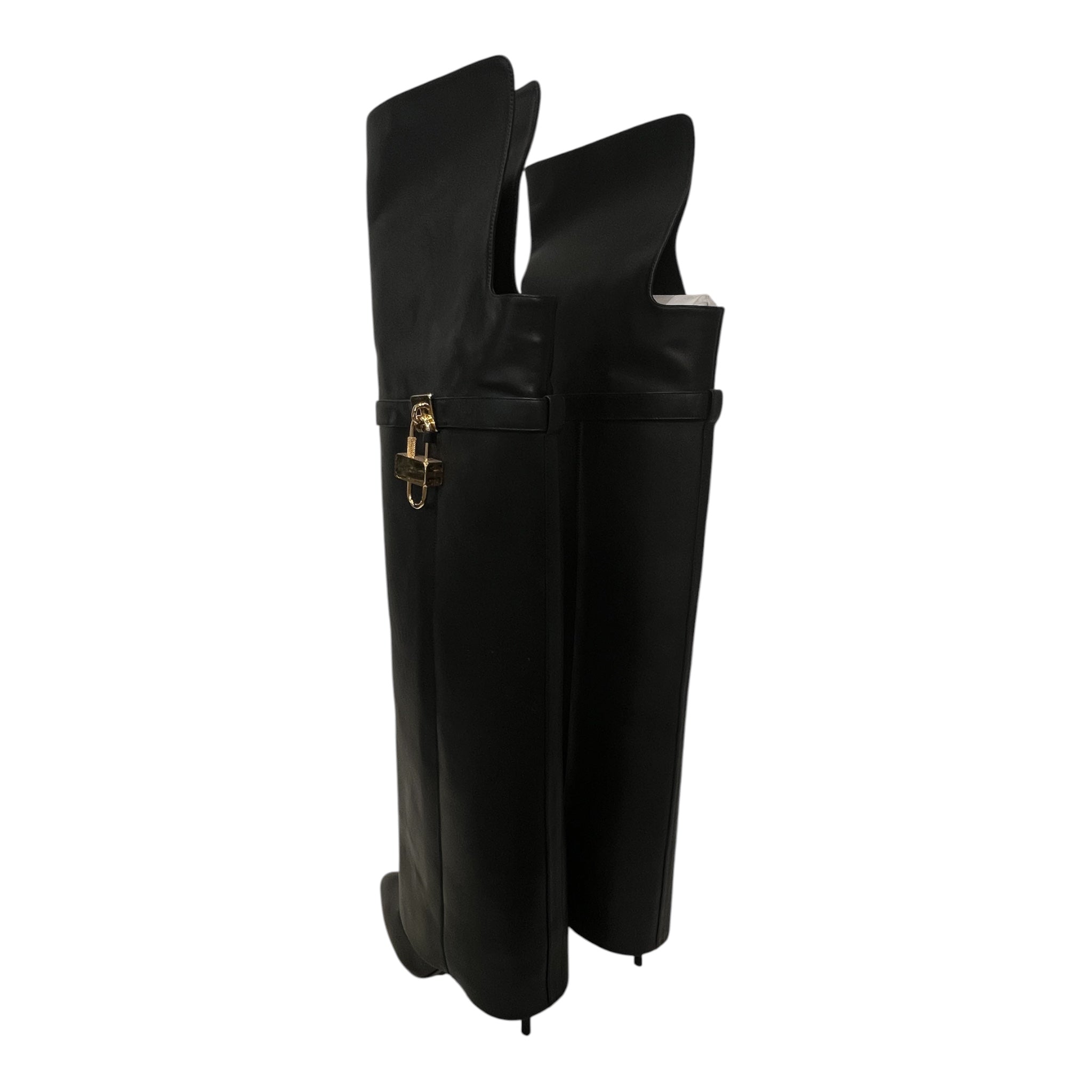 GIVENCHY/Long Boots/EU 41/Leather/BLK/shark lock  boots 90mm view 2