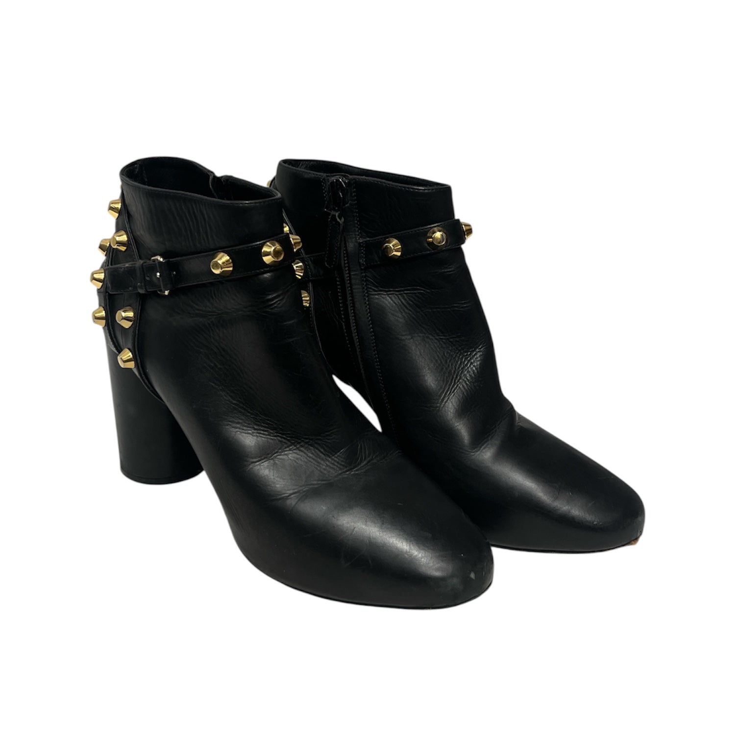 BALENCIAGA/Ankle Boots/US 7.5/Leather/BLK/ view 1