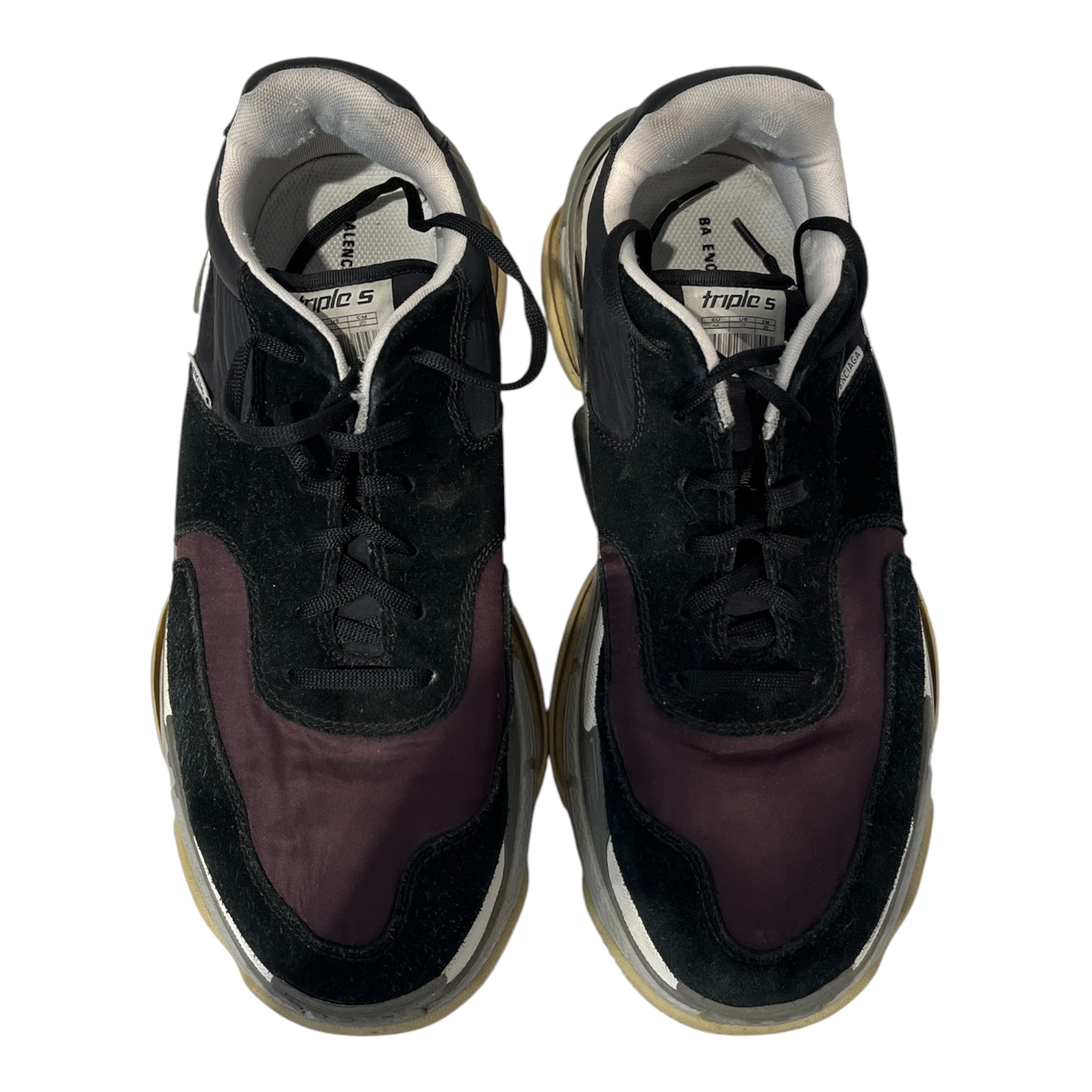 BALENCIAGA/Low-Sneakers/US 11/Polyester/BLK/PPL/BLK SUEDE/NYLON view 3