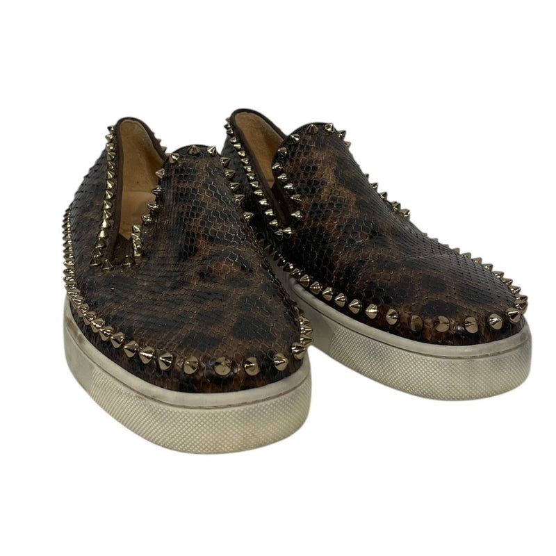 Christian Louboutin/Flat Shoes/EU 40/Animal Pattern/Leather/BRW/LEAPARD PRINT