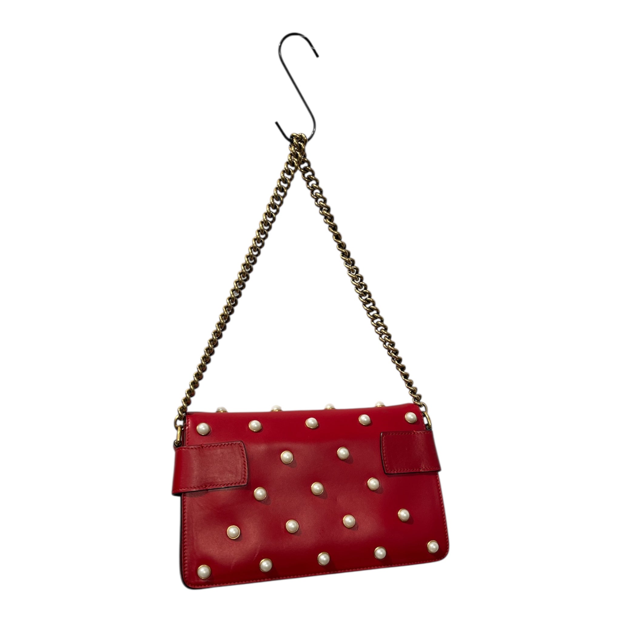 GUCCI/Bag/Leather/RED/Bee shoulder bag view 2