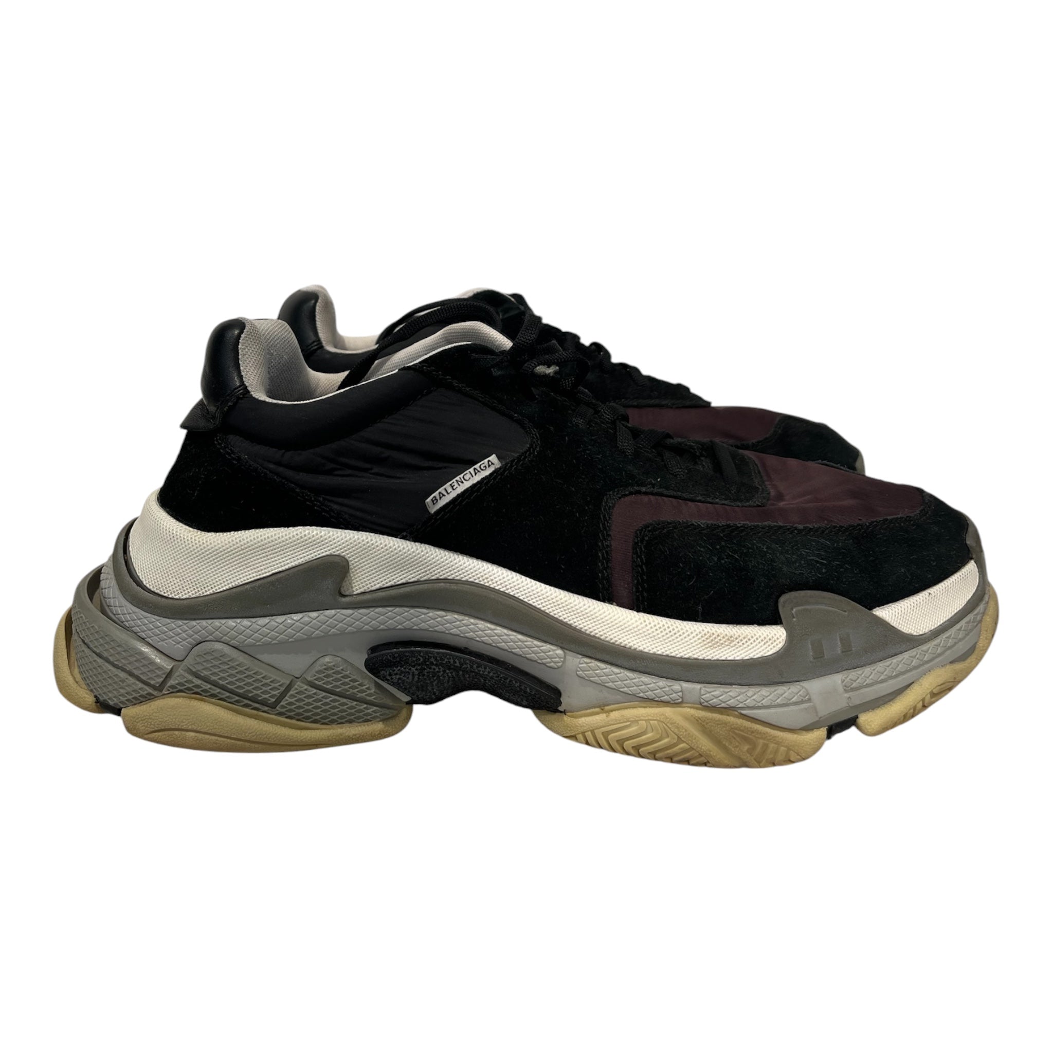 BALENCIAGA/Low-Sneakers/US 11/Polyester/BLK/PPL/BLK SUEDE/NYLON view 1