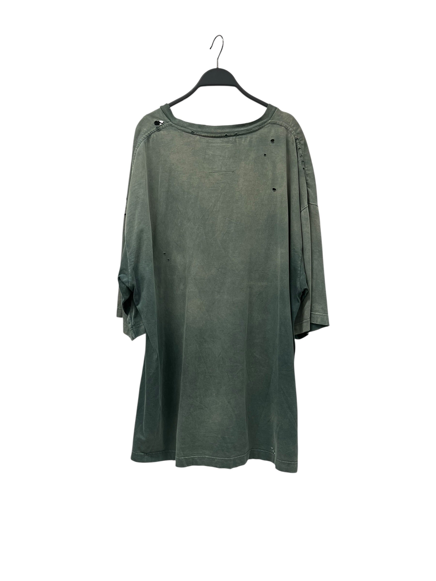 MIHARA YASUHIRO/T-Shirt/52/Cotton/GRN/DISTRESSED T-SHIRT view 2