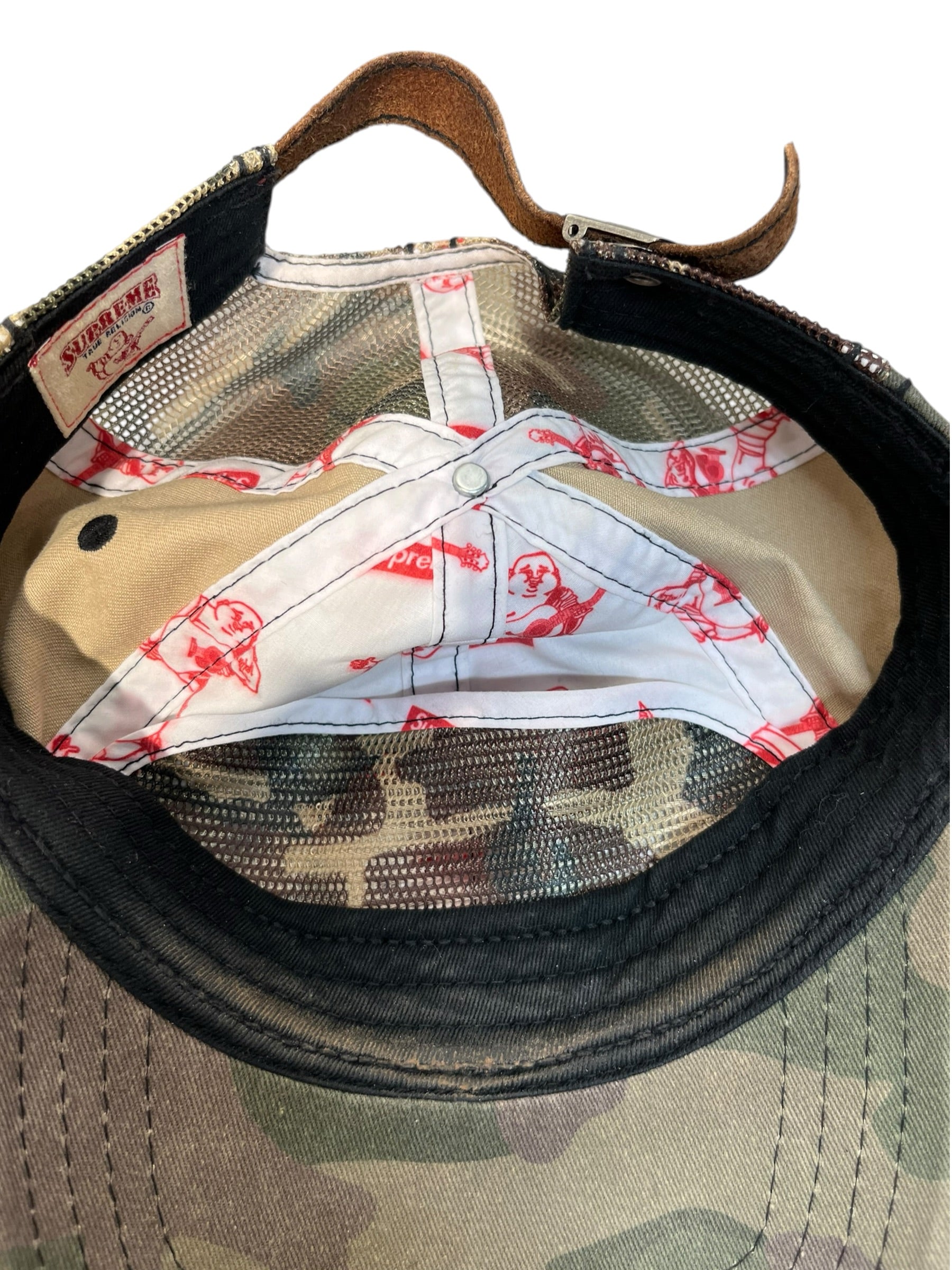 Supreme/Trucker Cap/Camouflage/Cotton/GRN/M's/Supreme w/ true 'U' on frnt view 5