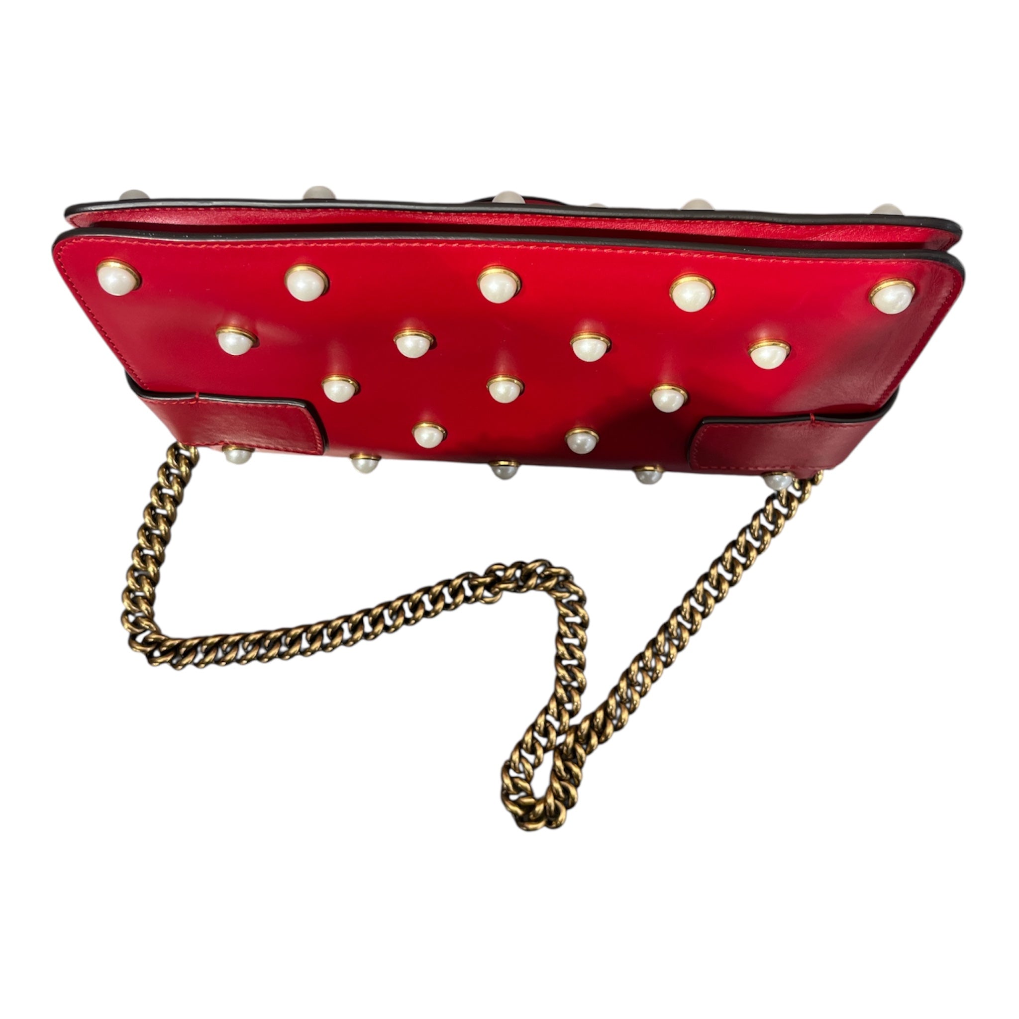 GUCCI/Bag/Leather/RED/Bee shoulder bag view 6