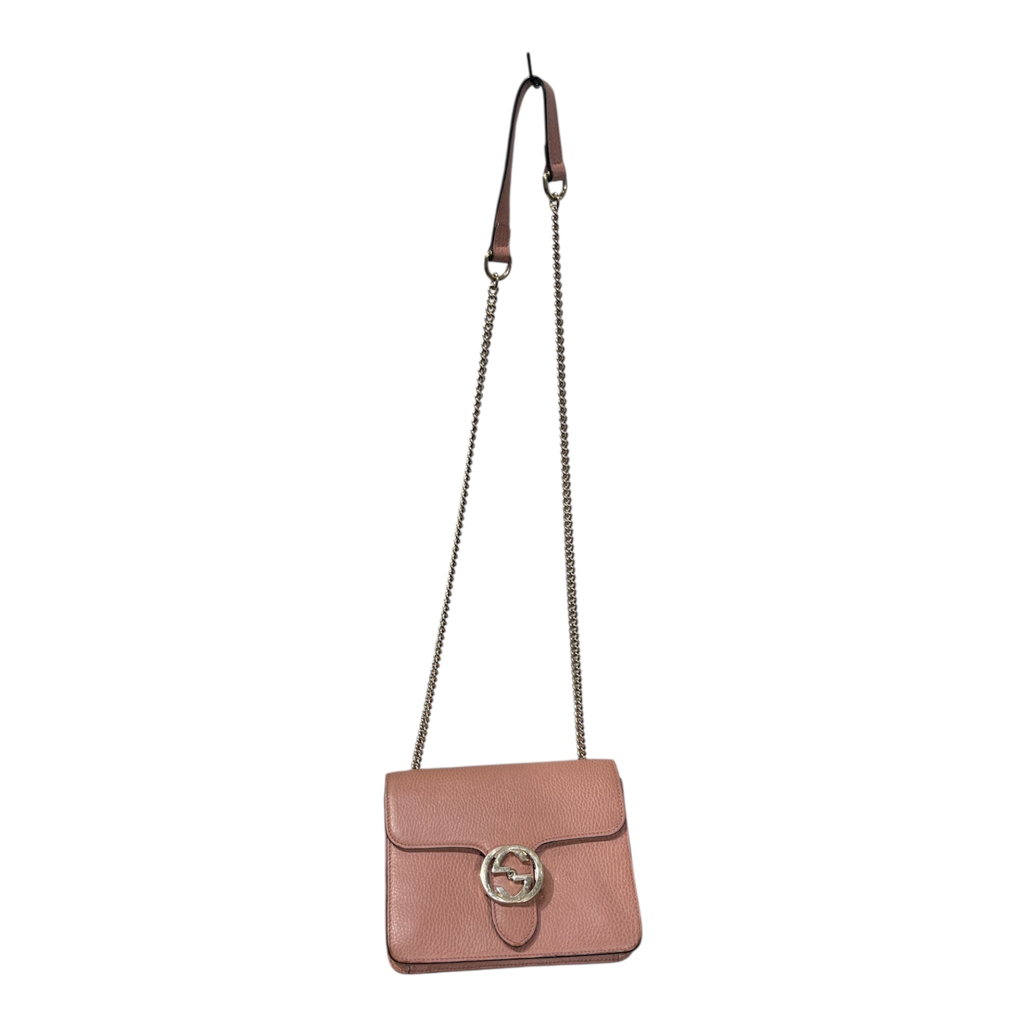 GUCCI/Cross Body Bag/Leather/PNK/INTERLOCKING G view 1