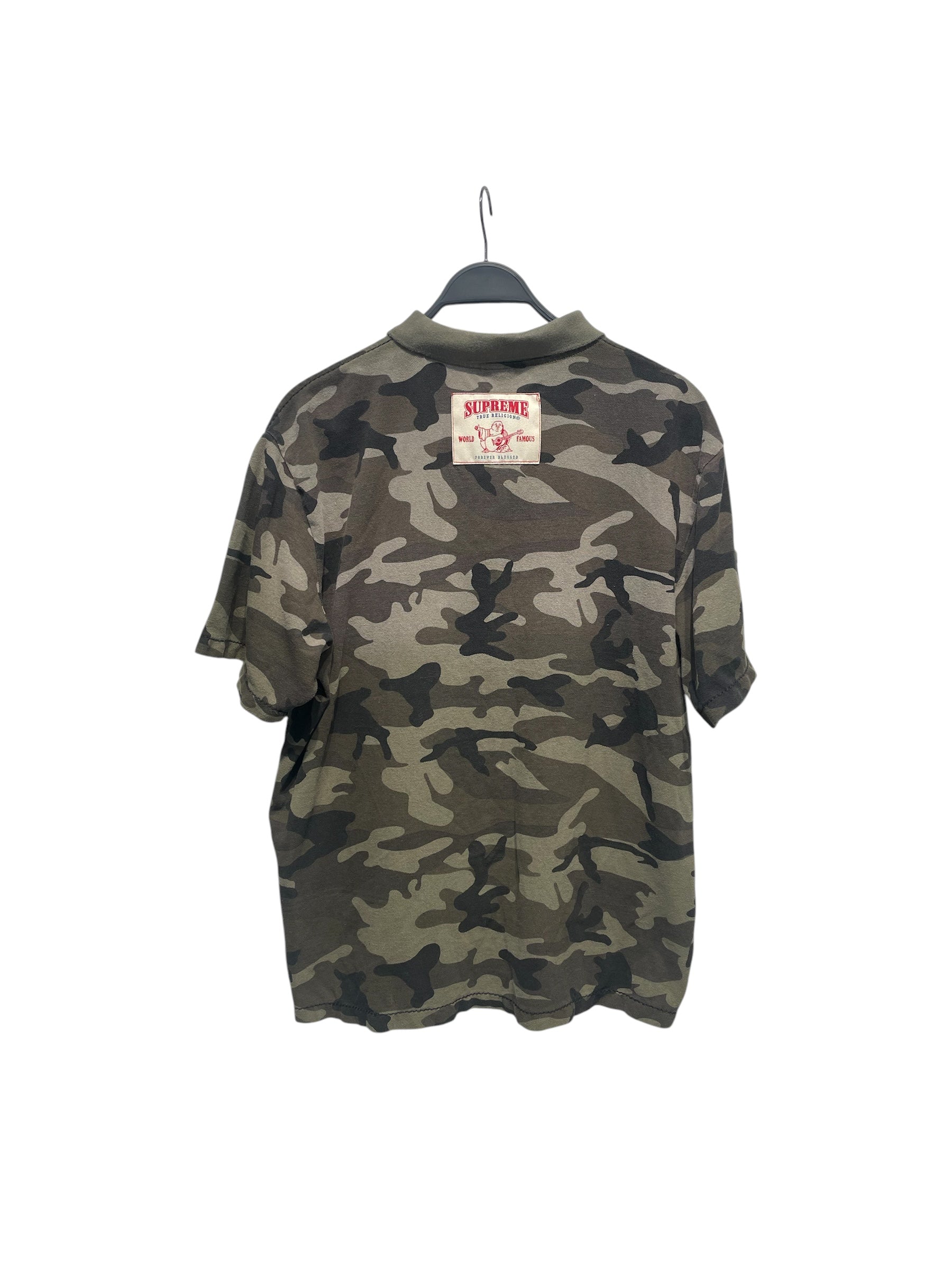 Supreme/TRUE RELIGION/Polo Shirt/XL/Cotton/GRN/Camouflage/LARGE APLIQUE view 2