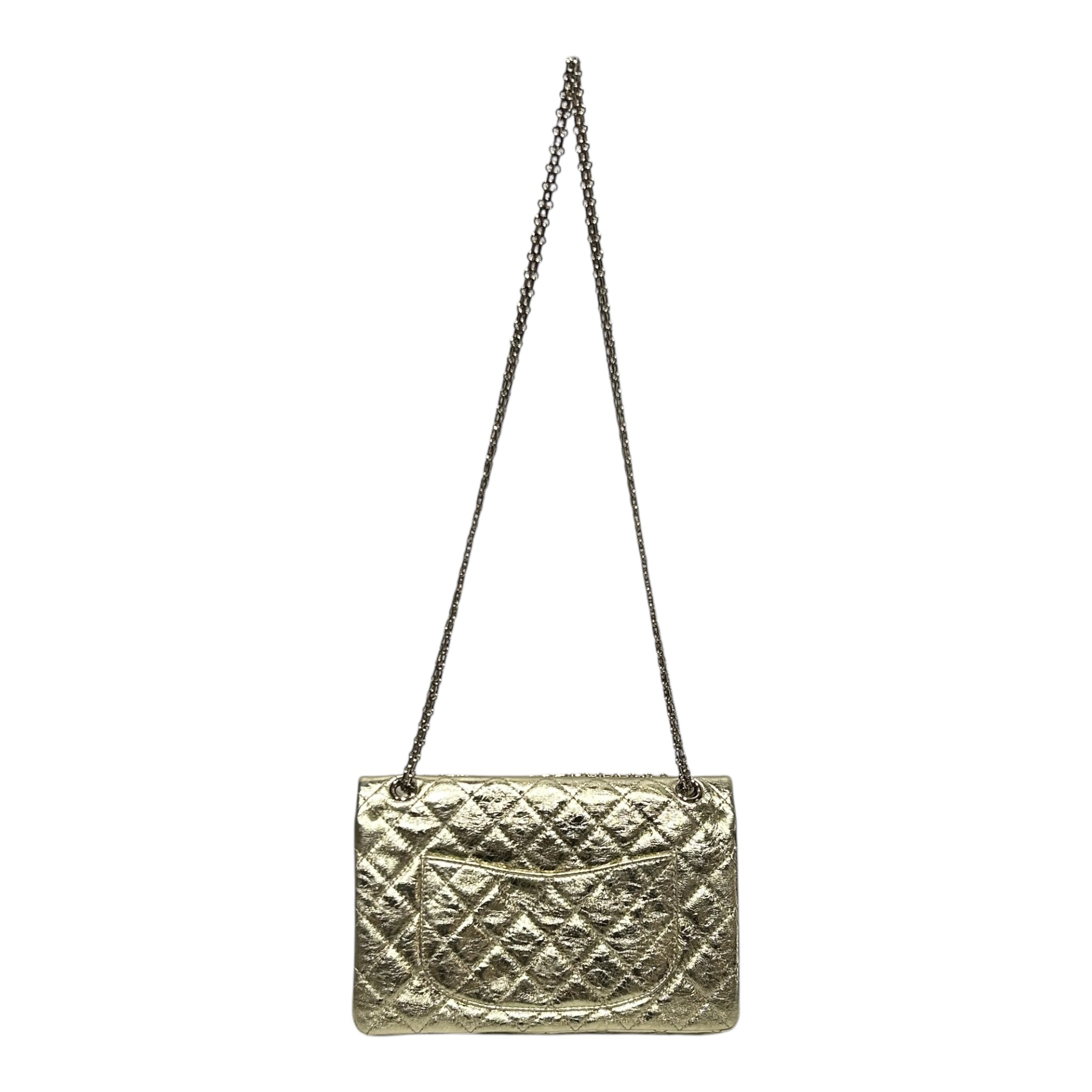 CHANEL/Cross Body Bag/OS/Leather/GLD/Gold Quilted Double Flap view 2