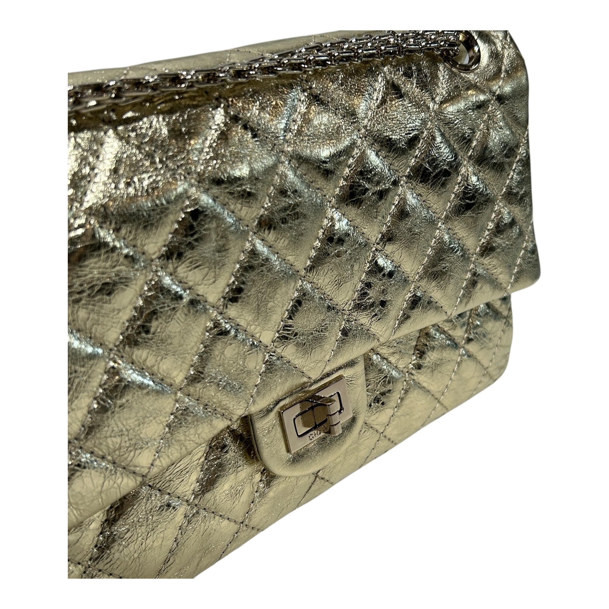 CHANEL/Cross Body Bag/OS/Leather/GLD/Gold Quilted Double Flap view 6