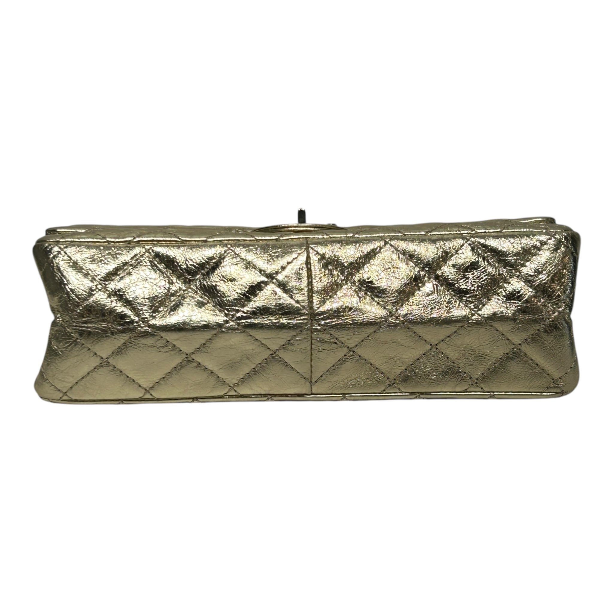 CHANEL/Cross Body Bag/OS/Leather/GLD/Gold Quilted Double Flap view 3