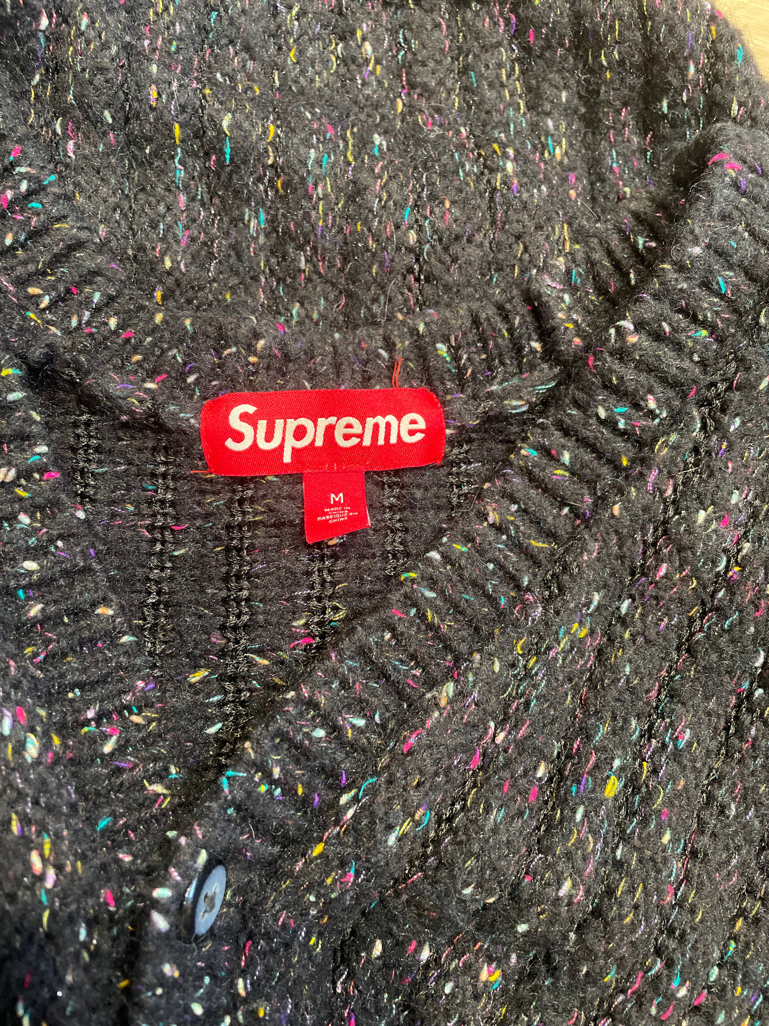 Supreme/Cardigan/M/Polyester/NVY/METALIC THREAD SWEATER view 3