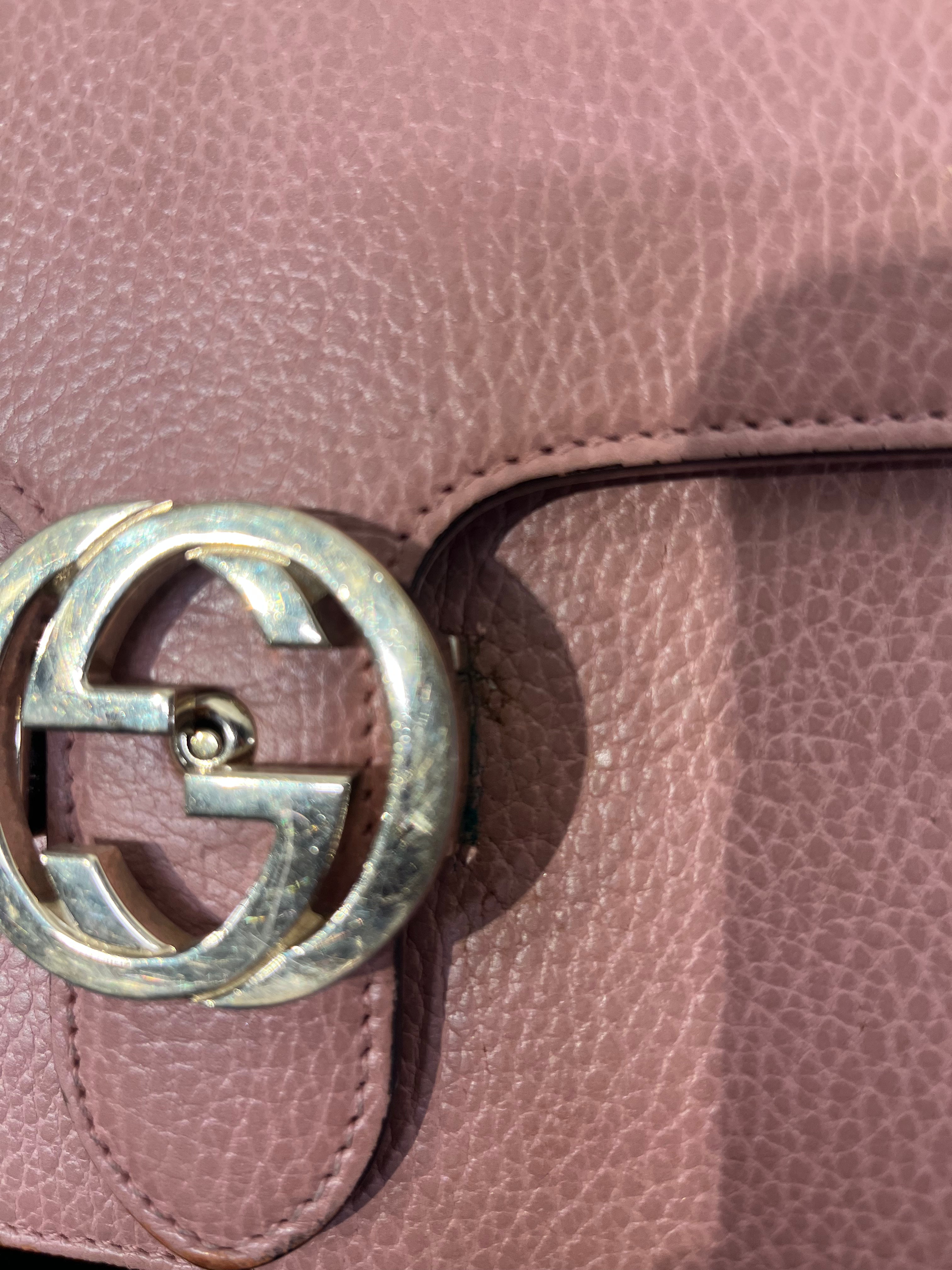 GUCCI/Cross Body Bag/Leather/PNK/INTERLOCKING G view 9