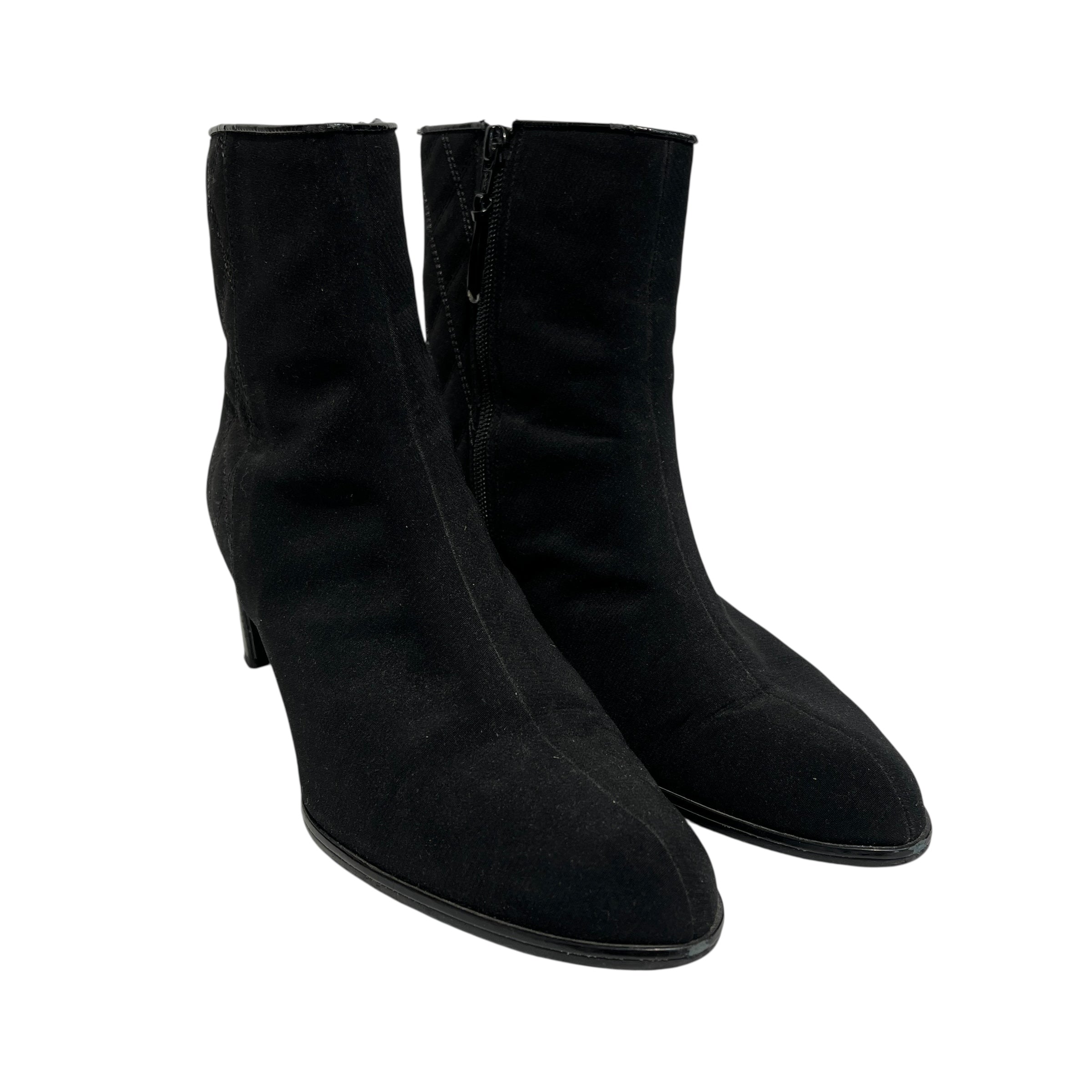 STUART WEITZMAN/Booties/US 9.5/Suede/BLK/QUILTED BACK SUEDE BOOTIES view 1