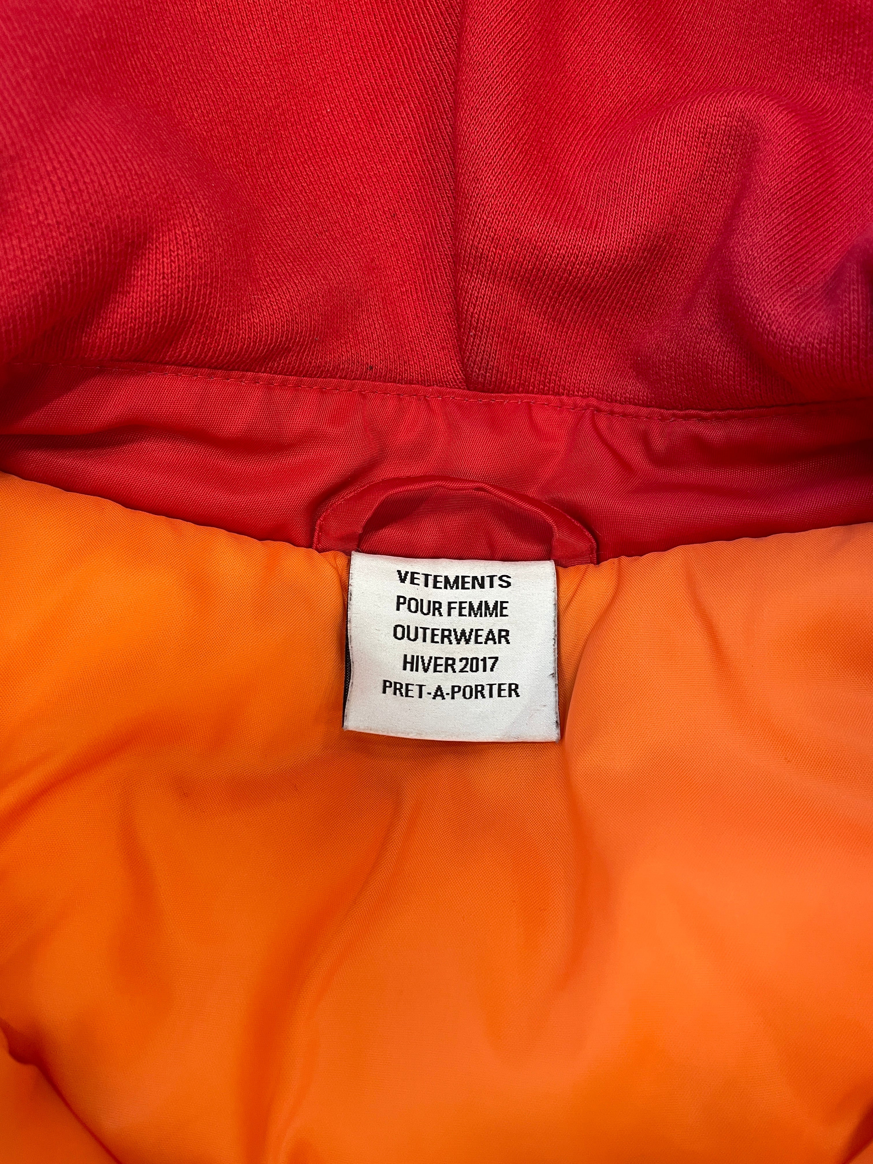 VETEMENTS/Puffer Jkt/S/Polyester/RED/AW16 CROPPED MA-1 BOMBER view 3