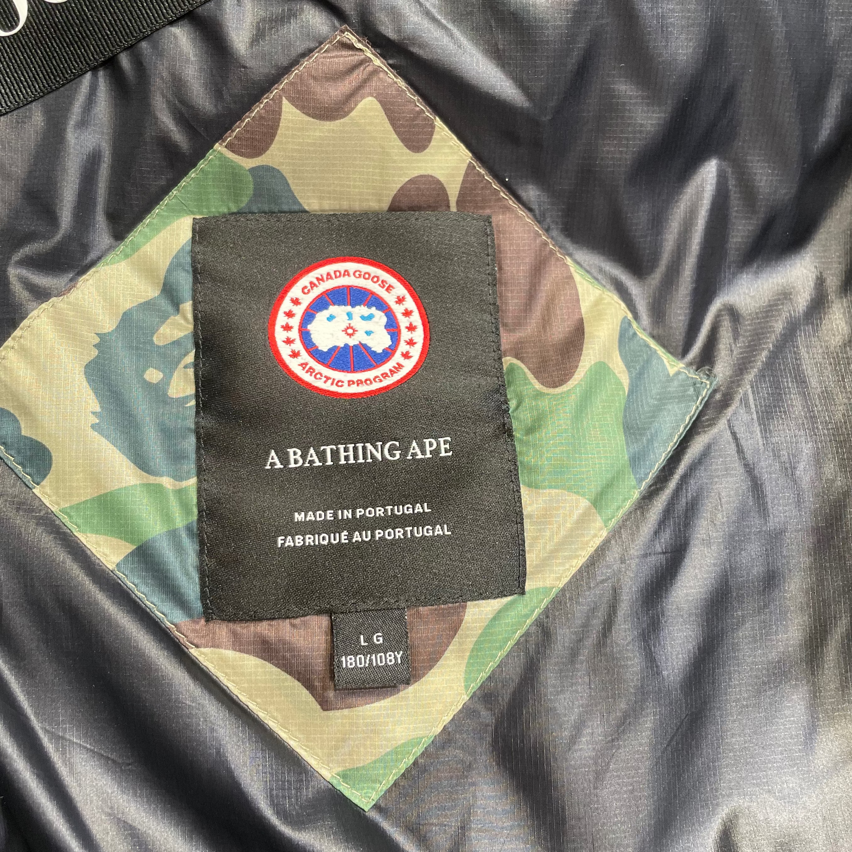 A BATHING APE/CANADA GOOSE/Puffer Jkt/L/Nylon/MLT/Camouflage/ view 3