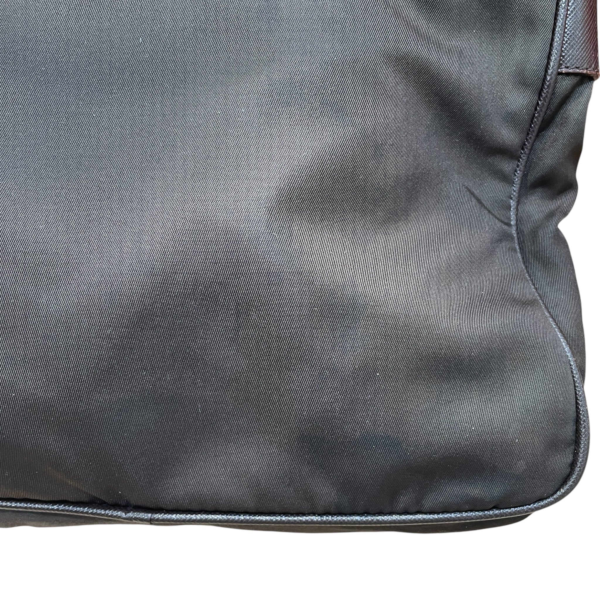 PRADA/Bag/Nylon/BRW/nylon and leather shoulder bag view 5